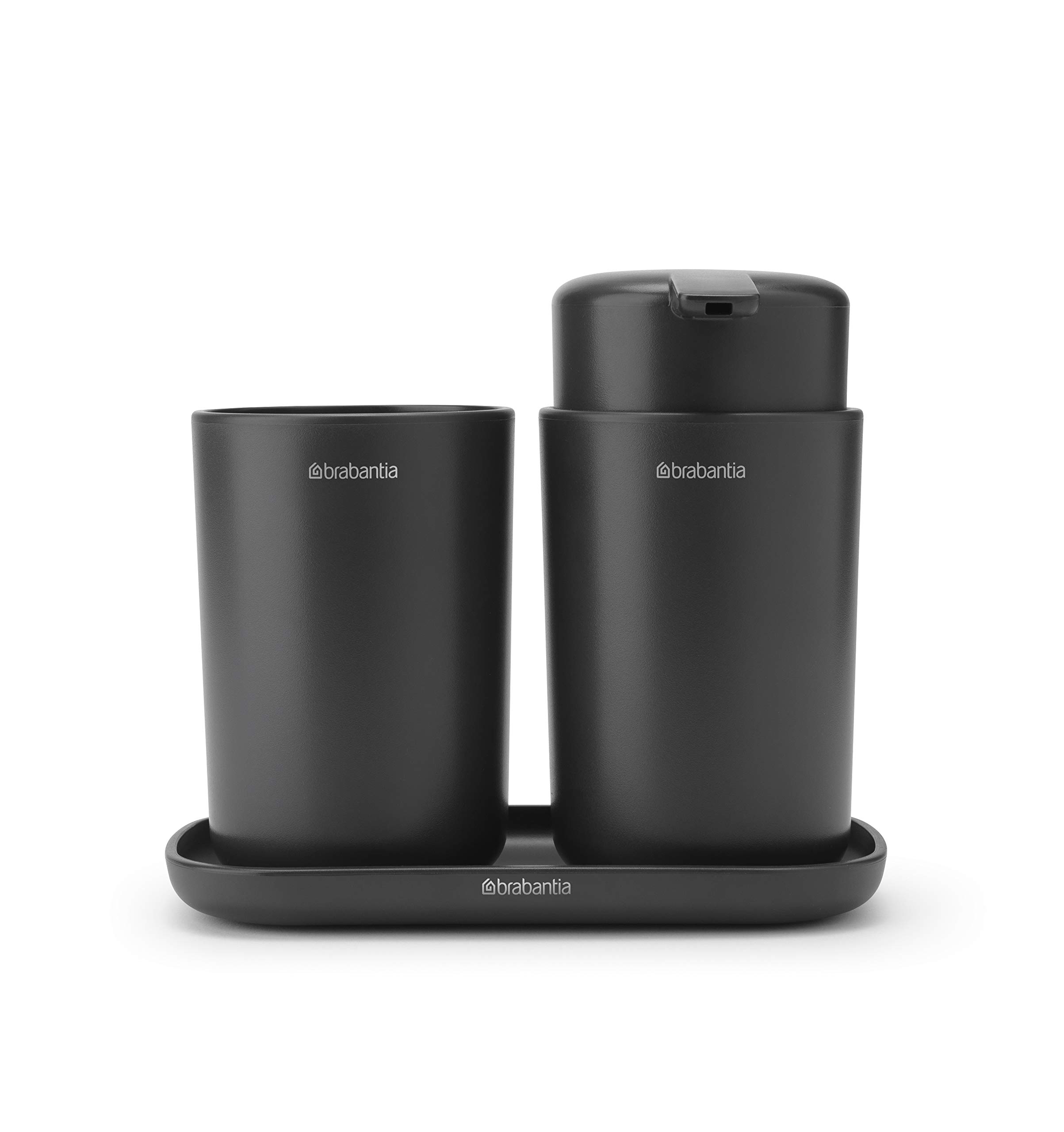 brabantia-renew-badezimmer-set-dunkelgrau-3-tlg-spender image 1