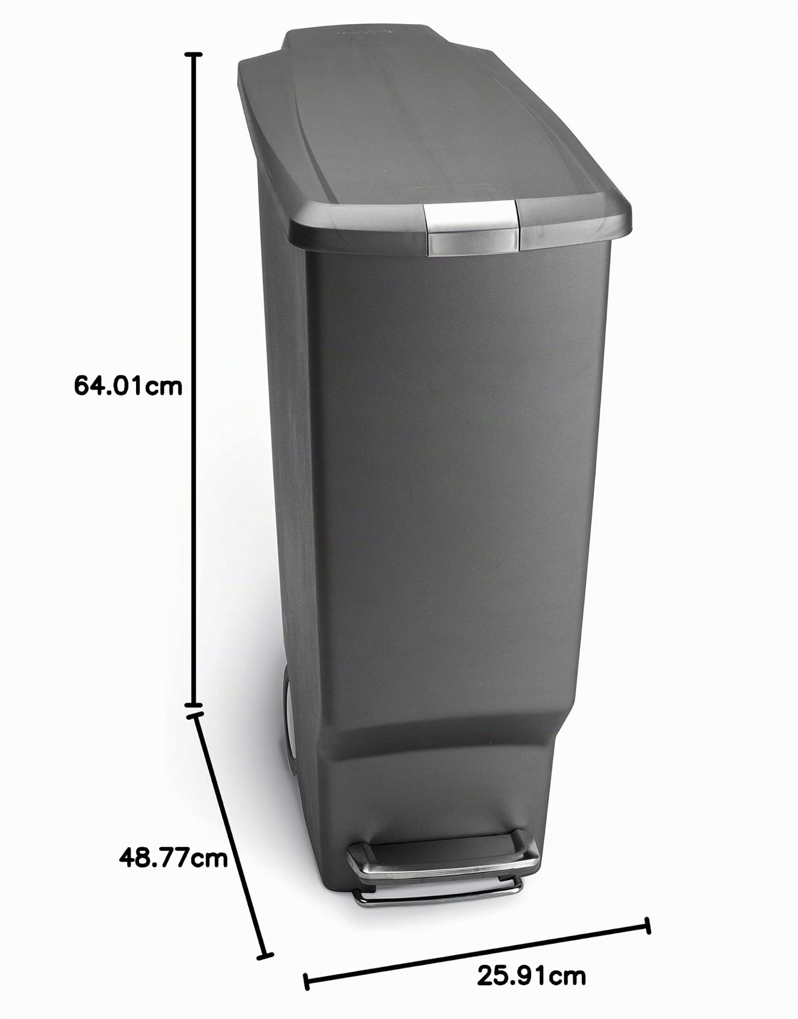 simplehuman-treteimer-cw1363-40l-grau-schmal-m-lltrennung image 5
