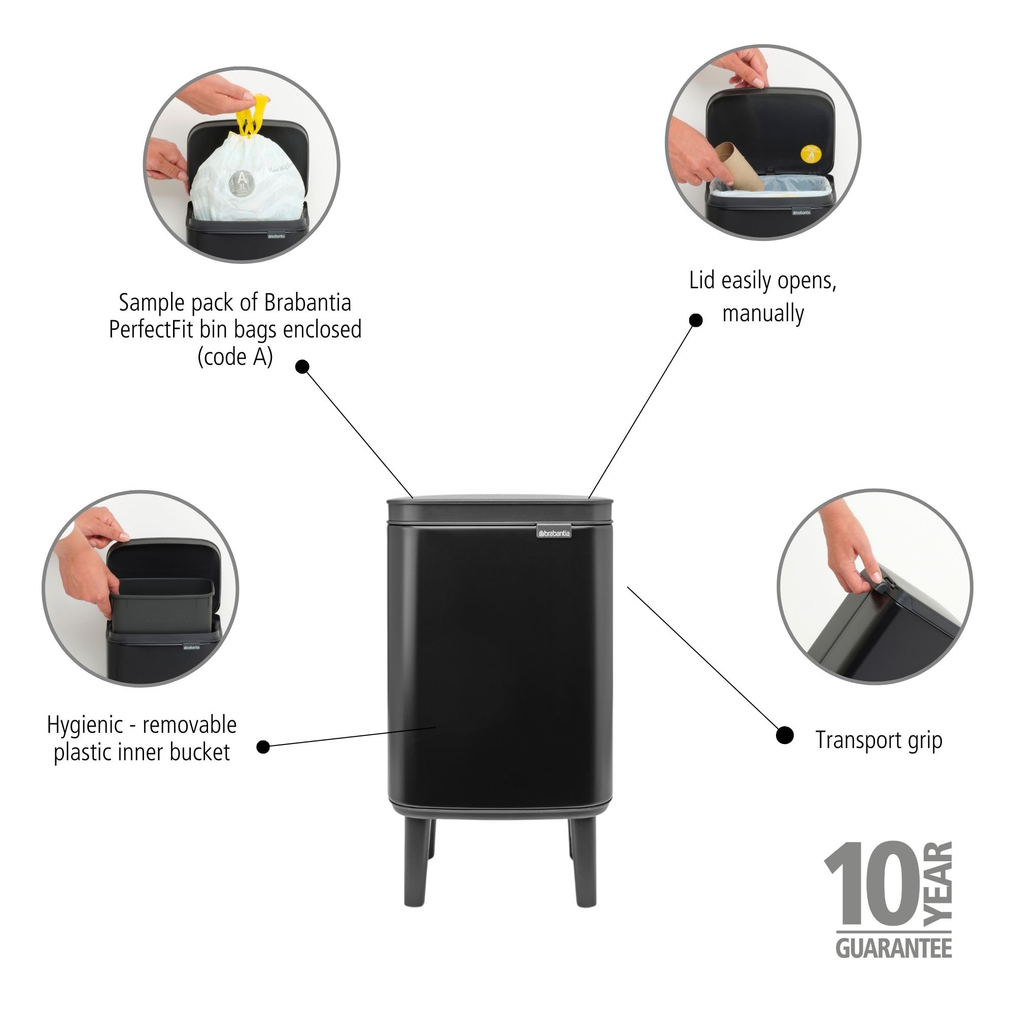 brabantia-bo-hi-m-lleimer-4l-mattschwarz-soft-close image 4