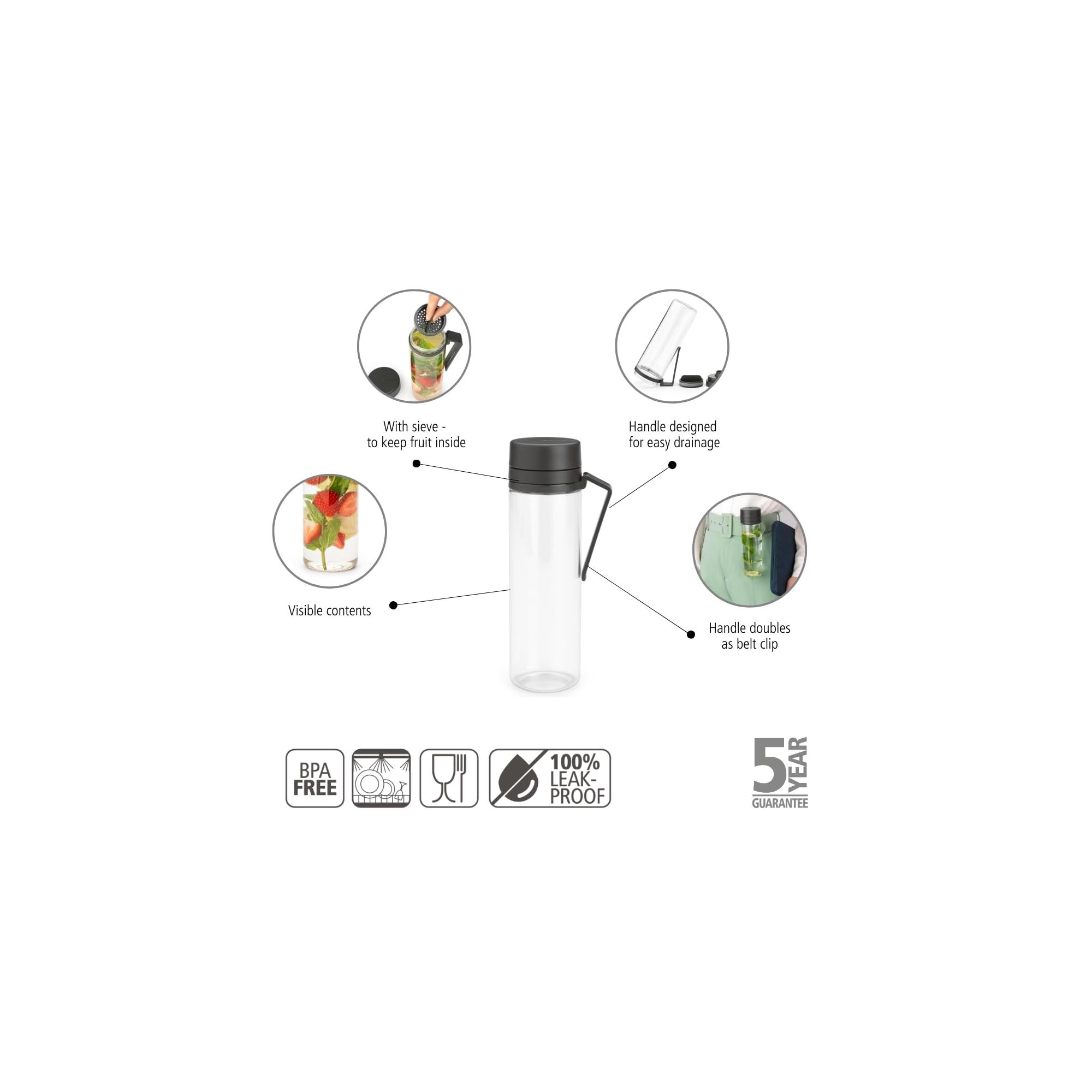 brabantia-make-take-trinkflasche-0-5-l-dark-grey-mit-sieb image 2