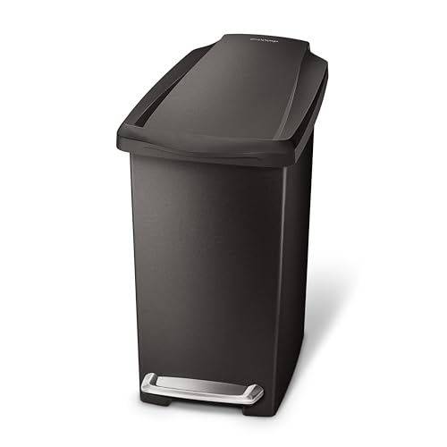 simplehuman-treteimer-cw1329-10-l-schwarzer-kunststoff-schmal image 6