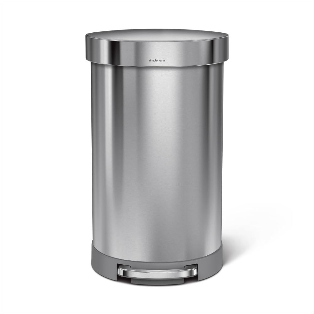 simplehuman-treteimer-cw2030-45-l-halbrund-edelstahl image 1