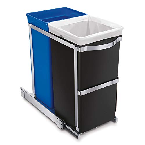 simplehuman-schrank-abfalleimer-doppelfach-auszug-m-lleimer-stahl image 6