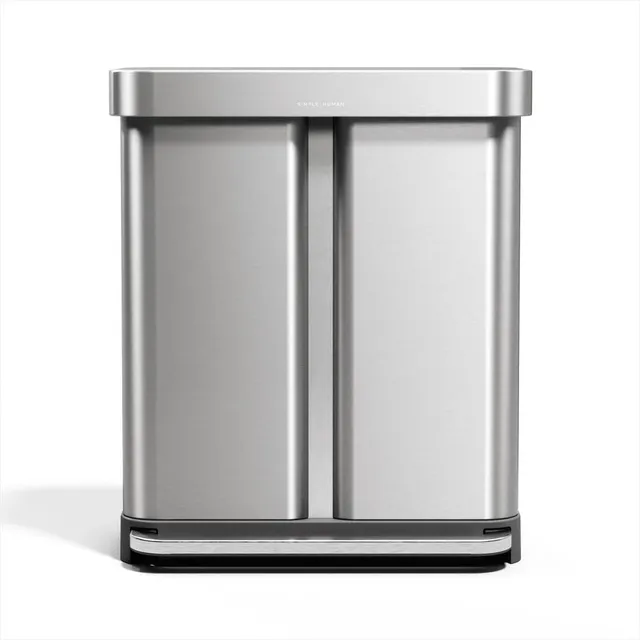 simplehuman-cw2209-treteimer-58l-edelstahl-doppelfach image 1