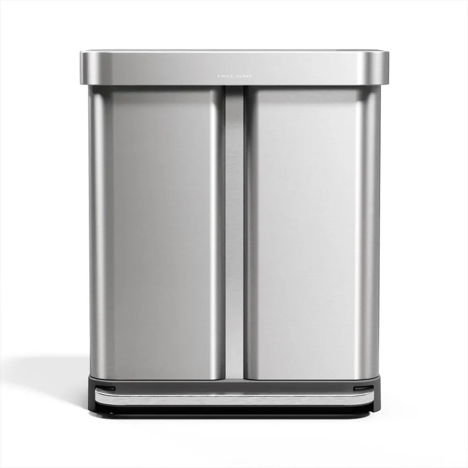 simplehuman-cw2209-treteimer-58l-edelstahl-doppelfach image 1