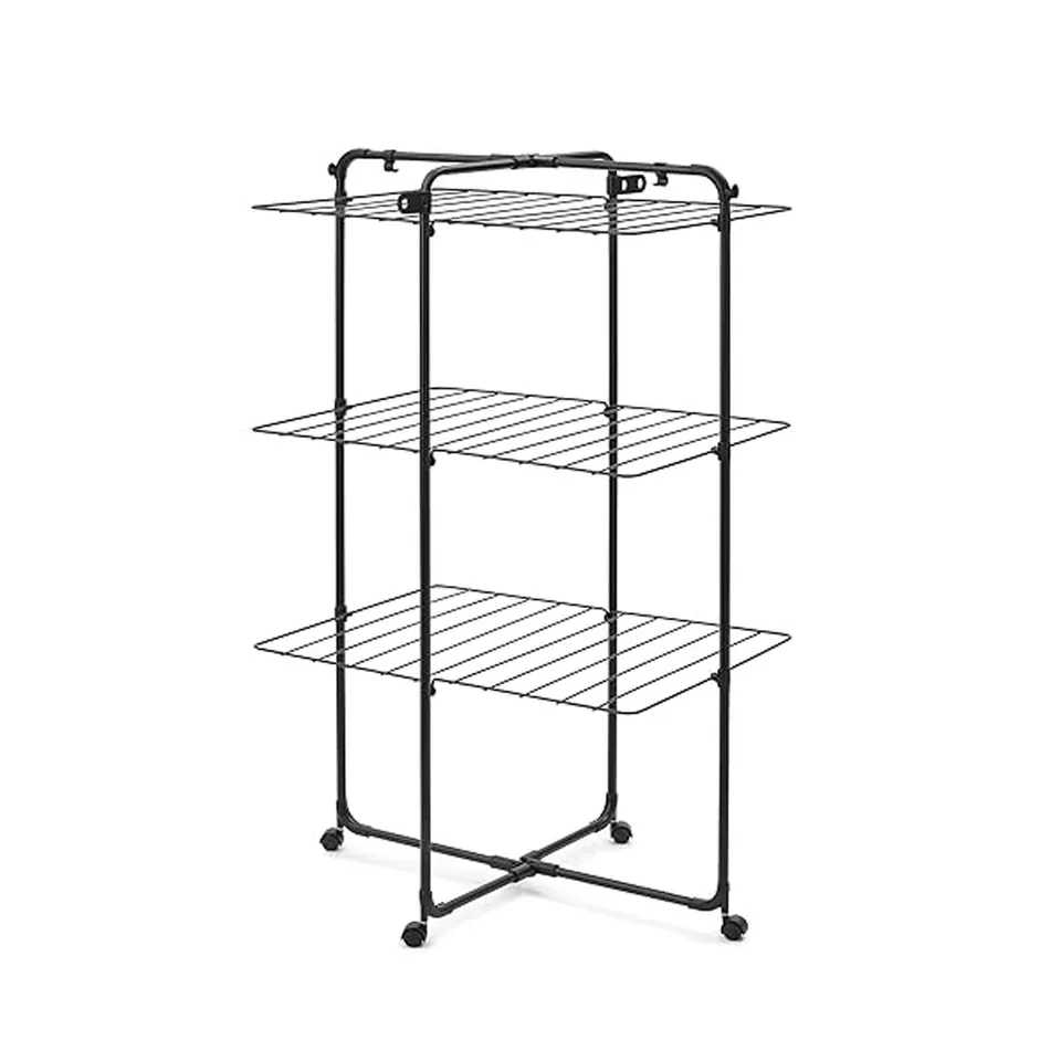 brabantia-hangon-w-scheturm-23-m-mattschwarz-klappbar-rollen image 1