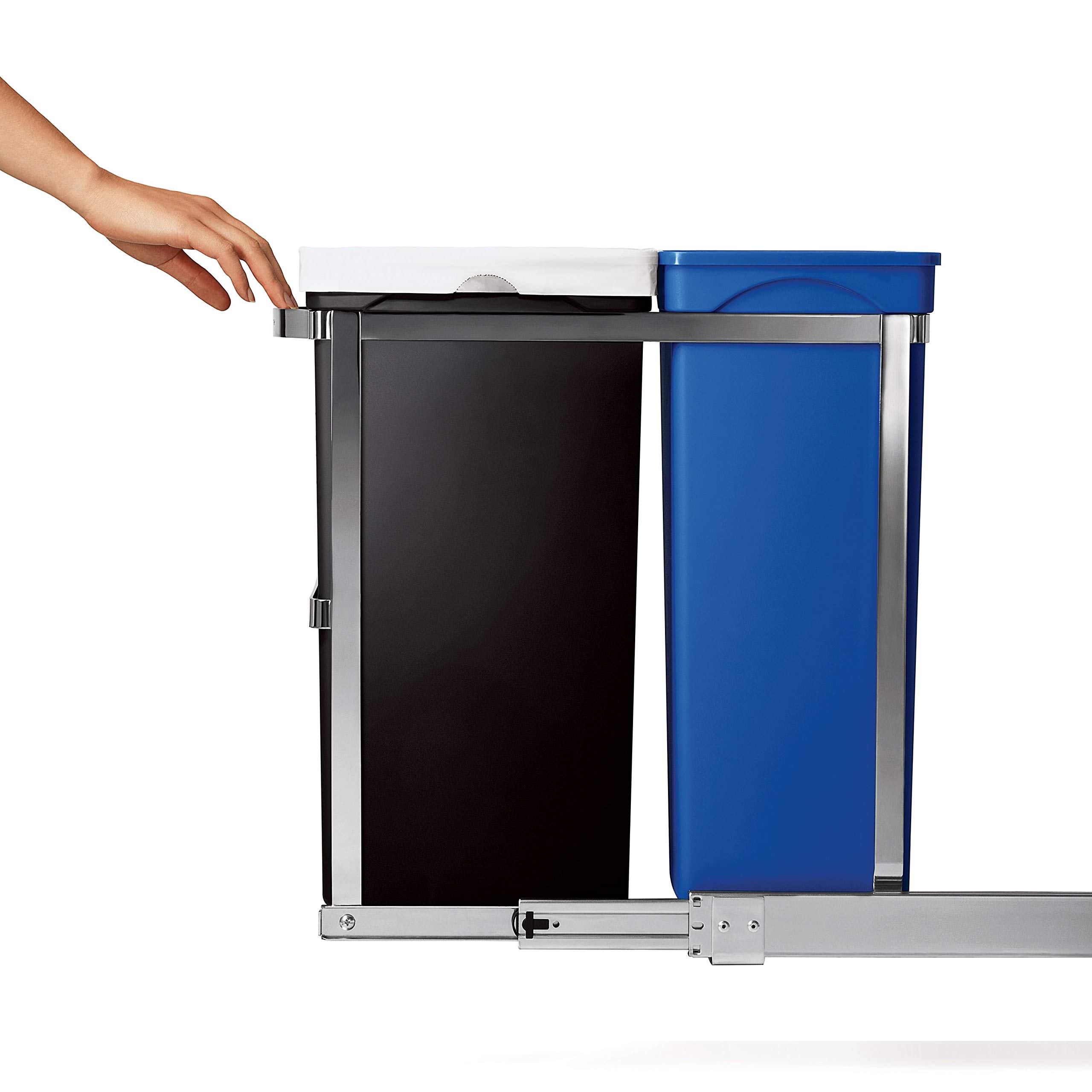 simplehuman-schrank-abfalleimer-doppelfach-auszug-m-lleimer-stahl image 5