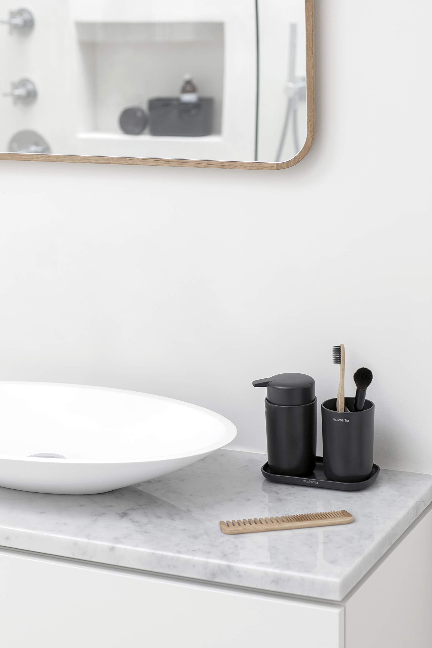 brabantia-renew-badezimmer-set-dunkelgrau-3-tlg-spender image 3