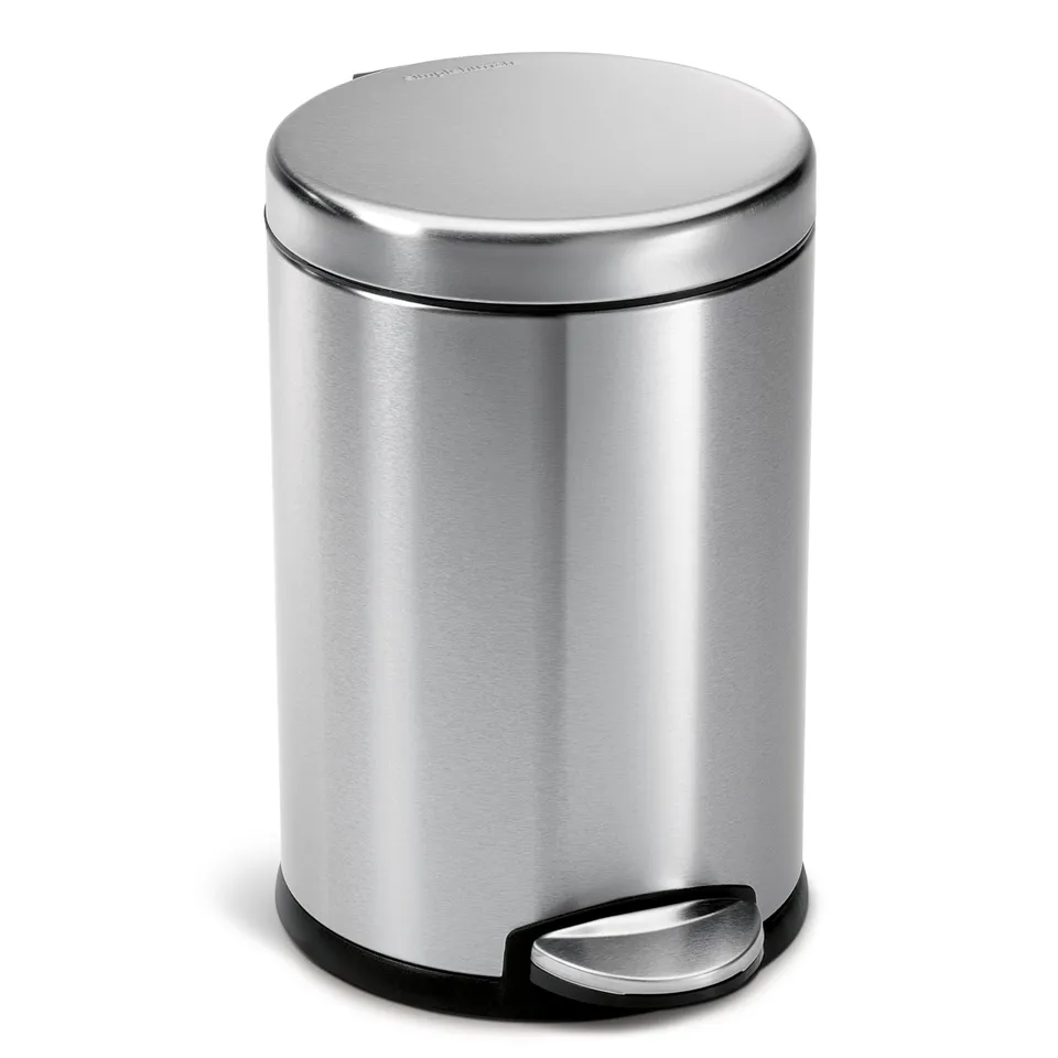 simplehuman-treteimer-cw1852cb-4-5l-edelstahl-rund image 1