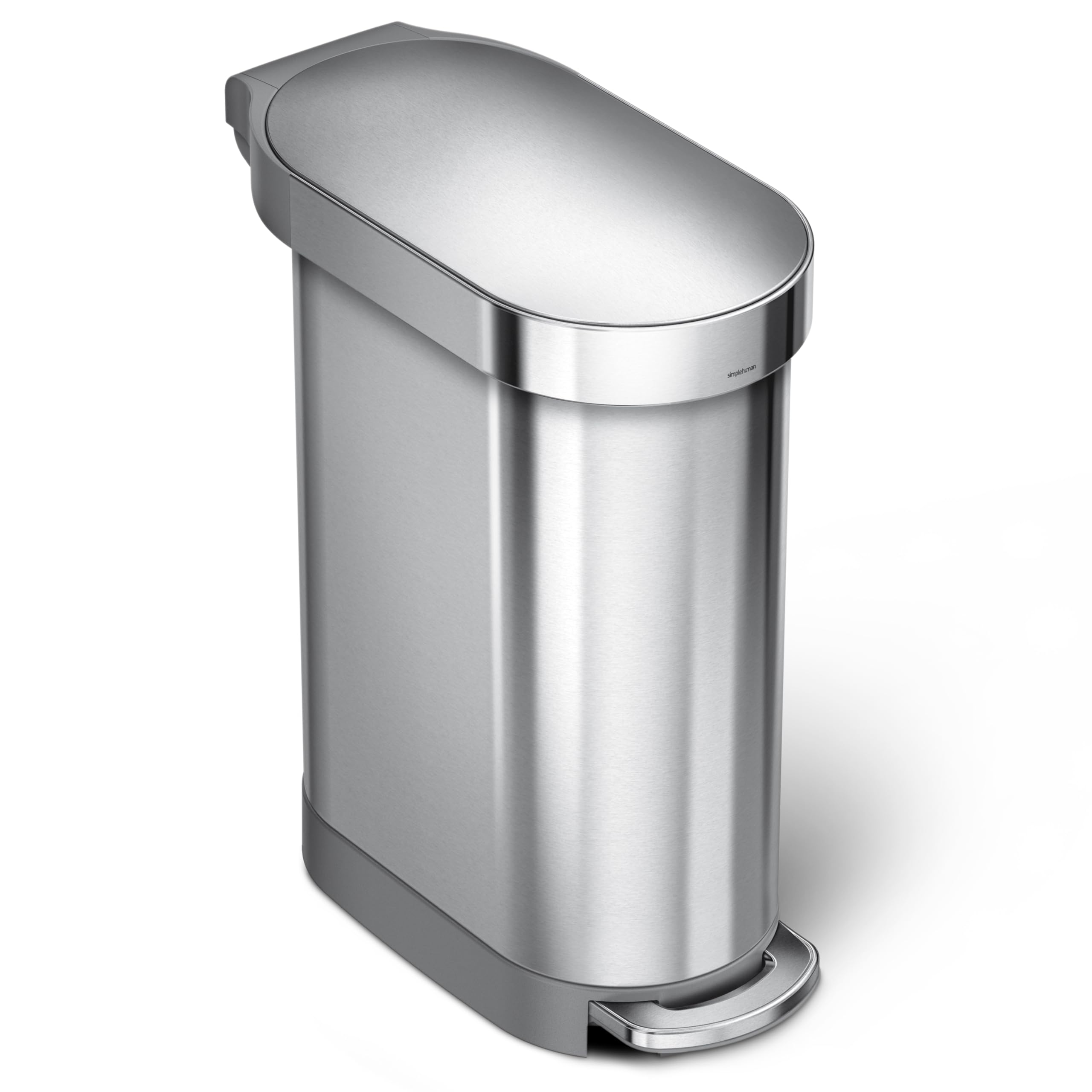 simplehuman-treteimer-45l-schmal-geb-rsteter-stahl-m-lltrennung image 1