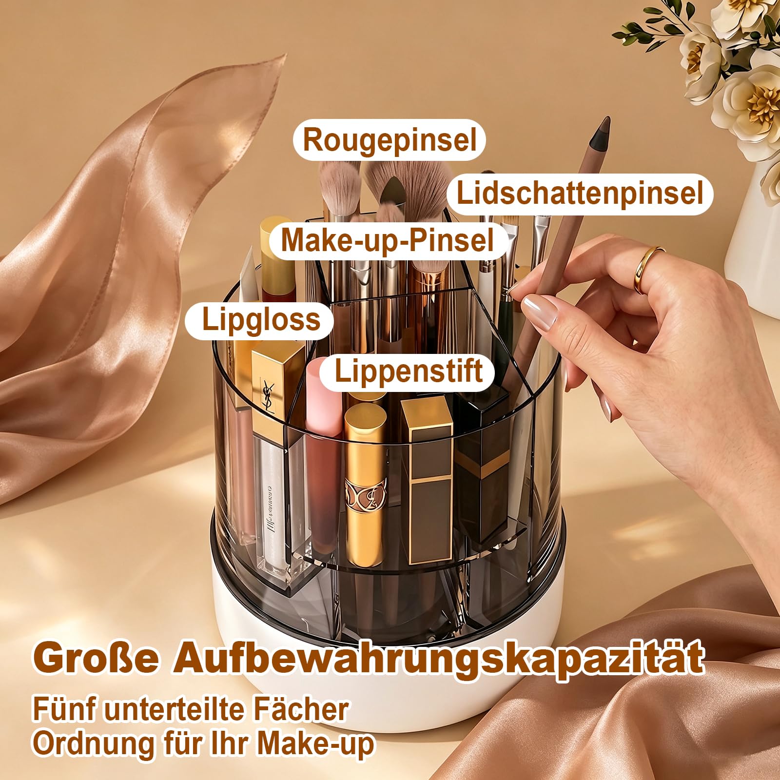 mopup-cosmetic-organiser-pinselhalter-transparent-wei-360-drehbar image 5