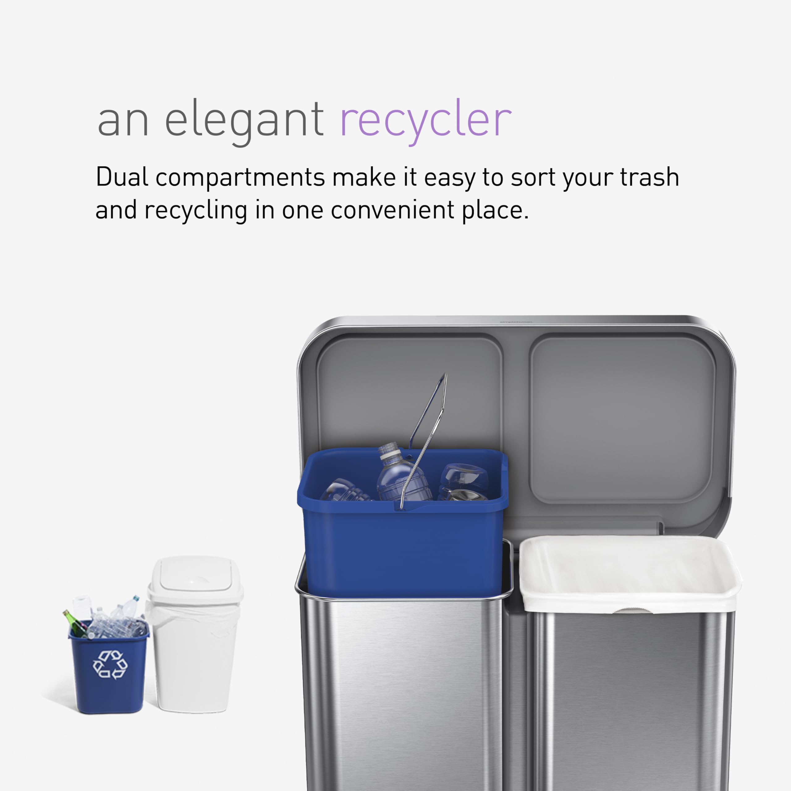 simplehuman-cw2025-treteimer-58l-edelstahl-doppelfach image 6