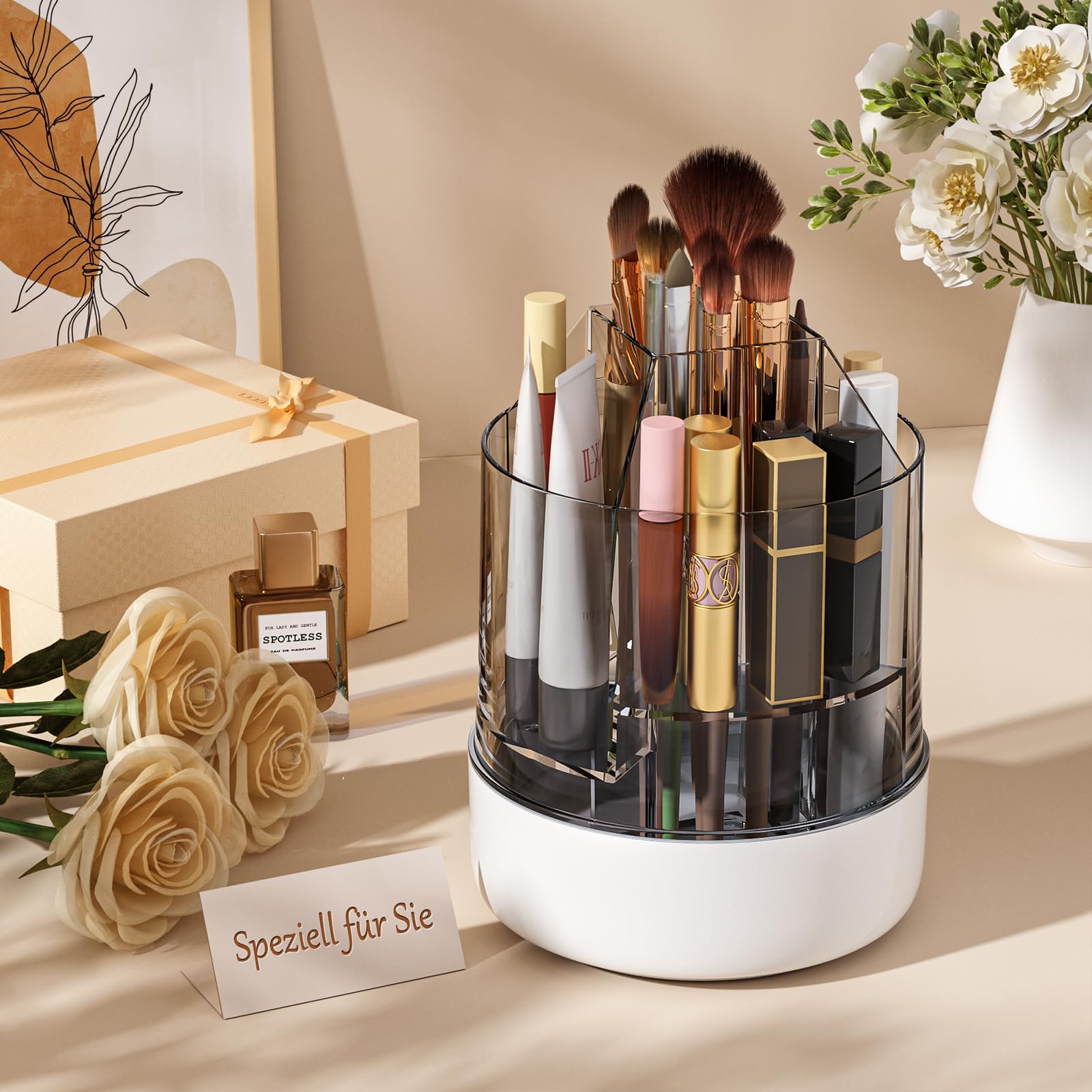 mopup-cosmetic-organiser-pinselhalter-transparent-wei-360-drehbar image 8