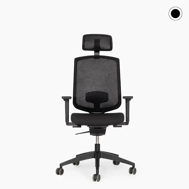 lento-laboro-einsteiger-b-rostuhl-mit-kopfst-tze-schwarz-netz image 1