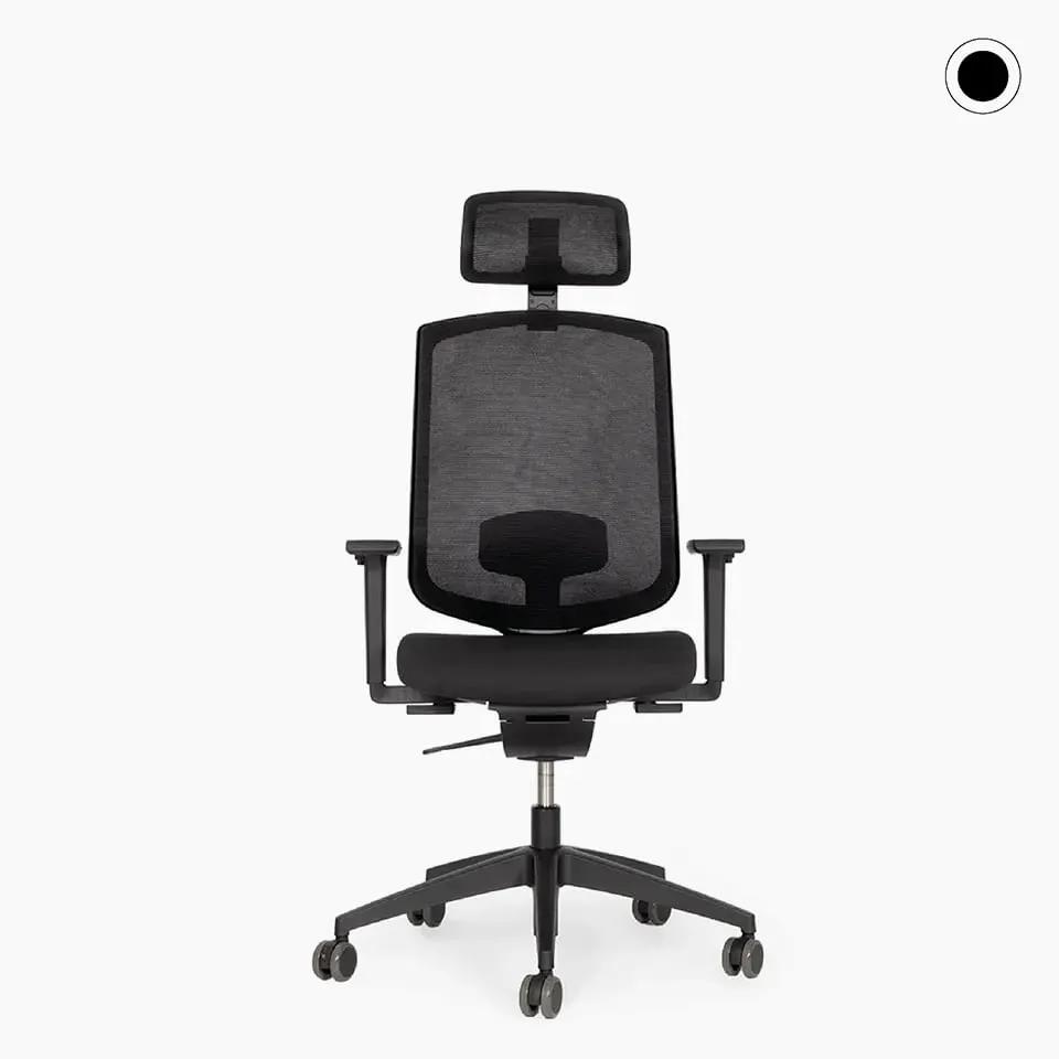 lento-laboro-einsteiger-b-rostuhl-mit-kopfst-tze-schwarz-netz image 1
