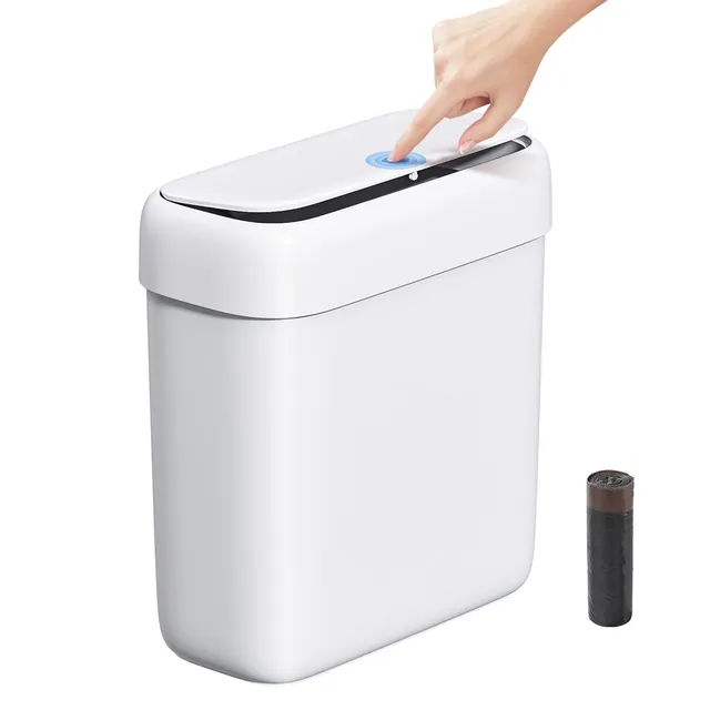 mopup-trash-cans-papierkorb-8-5l-wei-kunststoff-mit-druck-deckel image 1