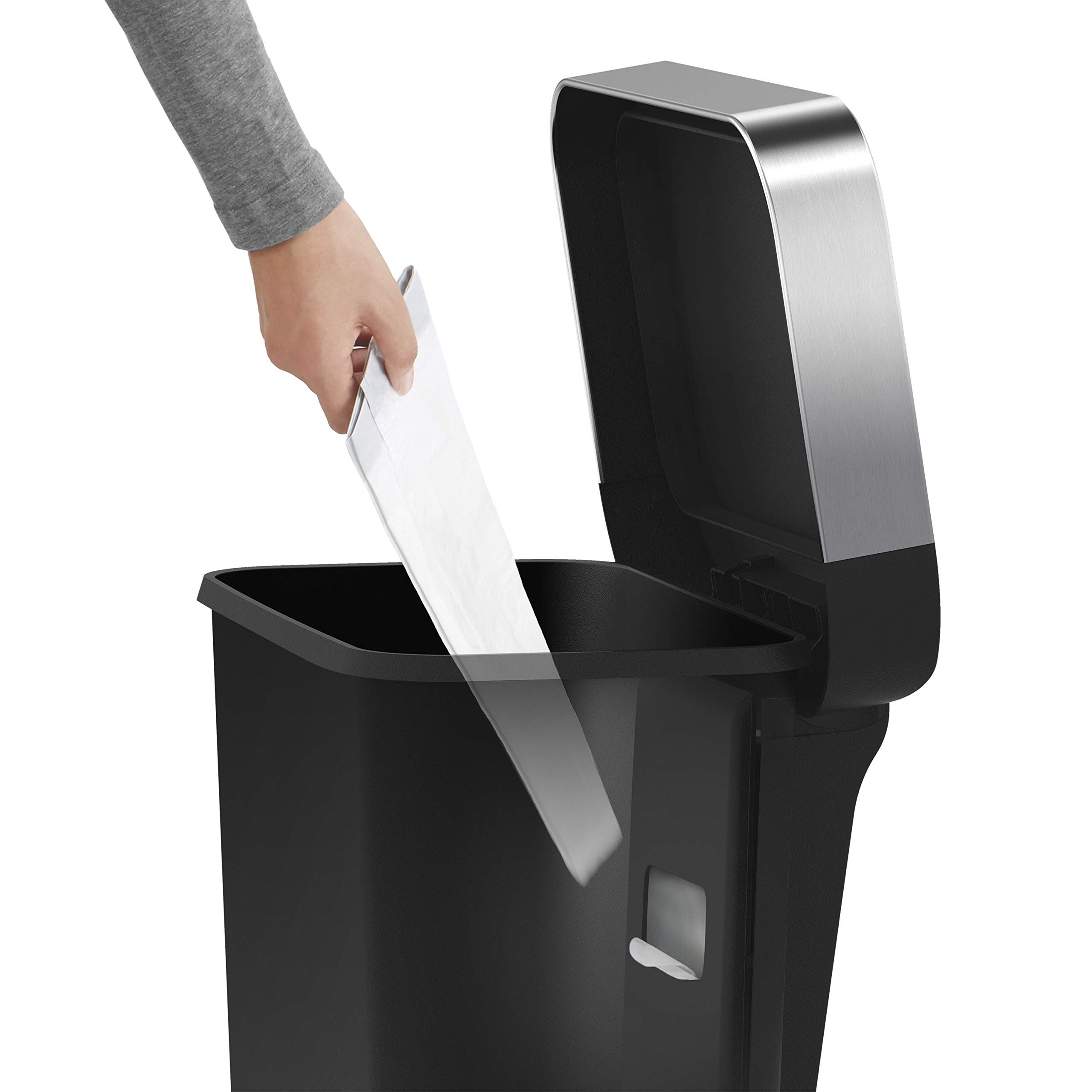 simplehuman-treteimer-cw1385cb-45-liter-schwarz-pedaleimer image 2