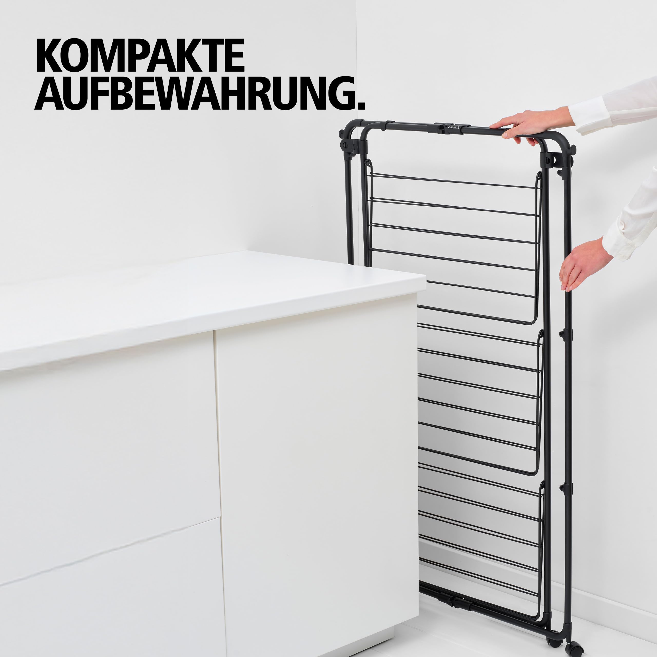 brabantia-hangon-w-scheturm-23-m-mattschwarz-klappbar-rollen image 8
