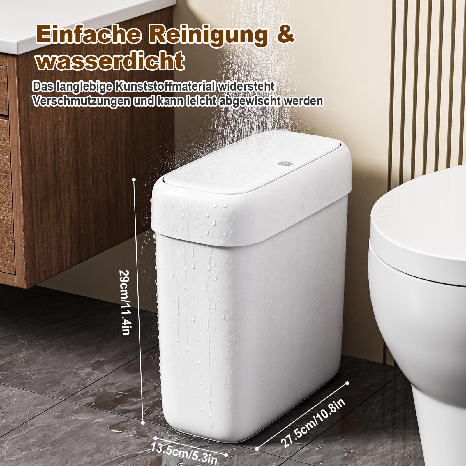 mopup-trash-cans-papierkorb-8-5l-wei-kunststoff-mit-druck-deckel image 2