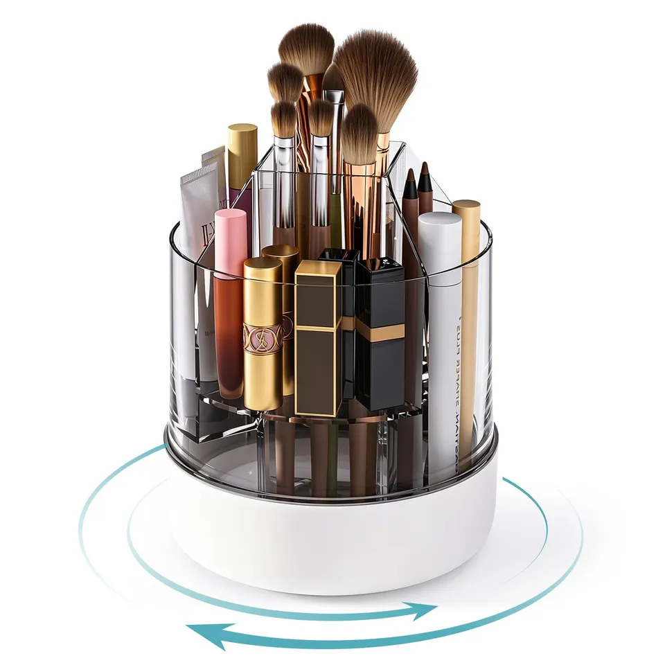mopup-cosmetic-organiser-pinselhalter-transparent-wei-360-drehbar image 1