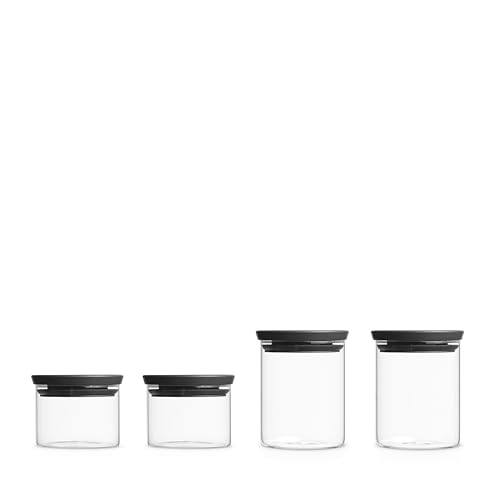 brabantia-vorratsdosen-4er-set-dunkelgrau-0-3l-0-6l-stapelbar image 7