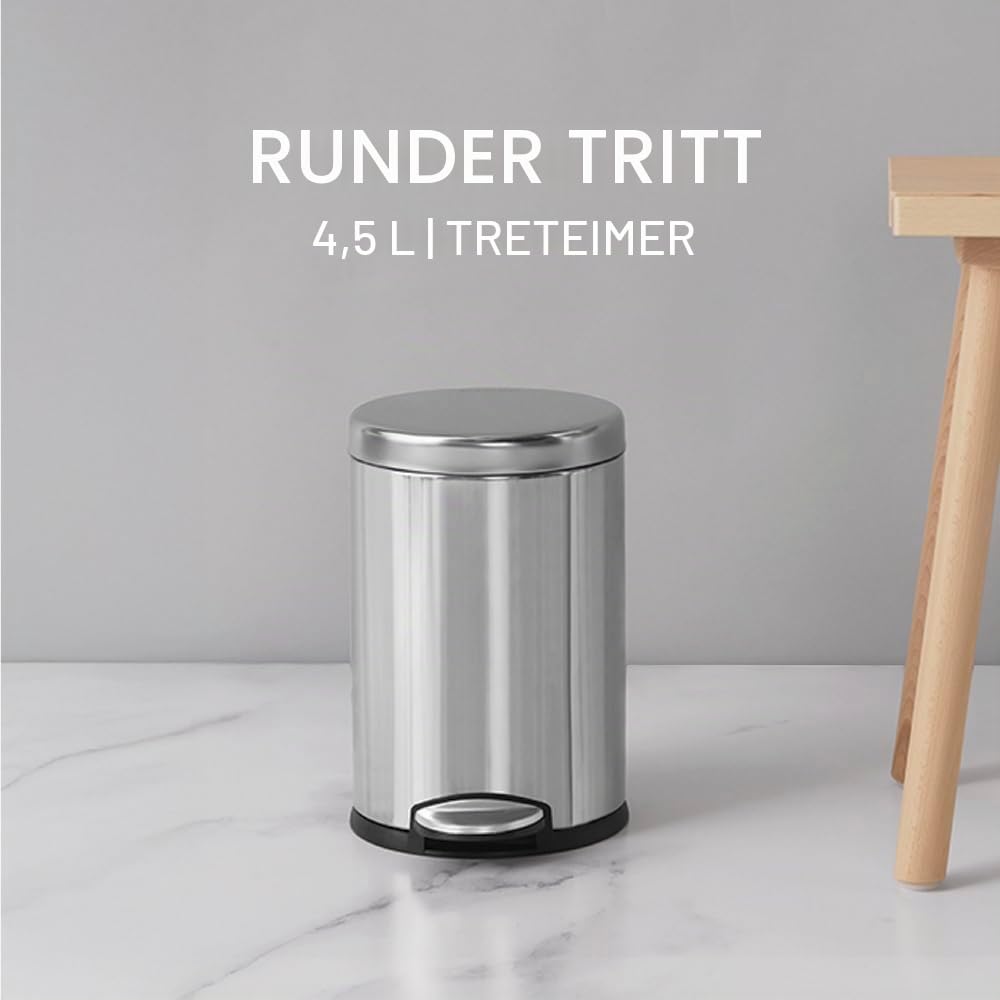 simplehuman-treteimer-cw1852cb-4-5l-edelstahl-rund image 2