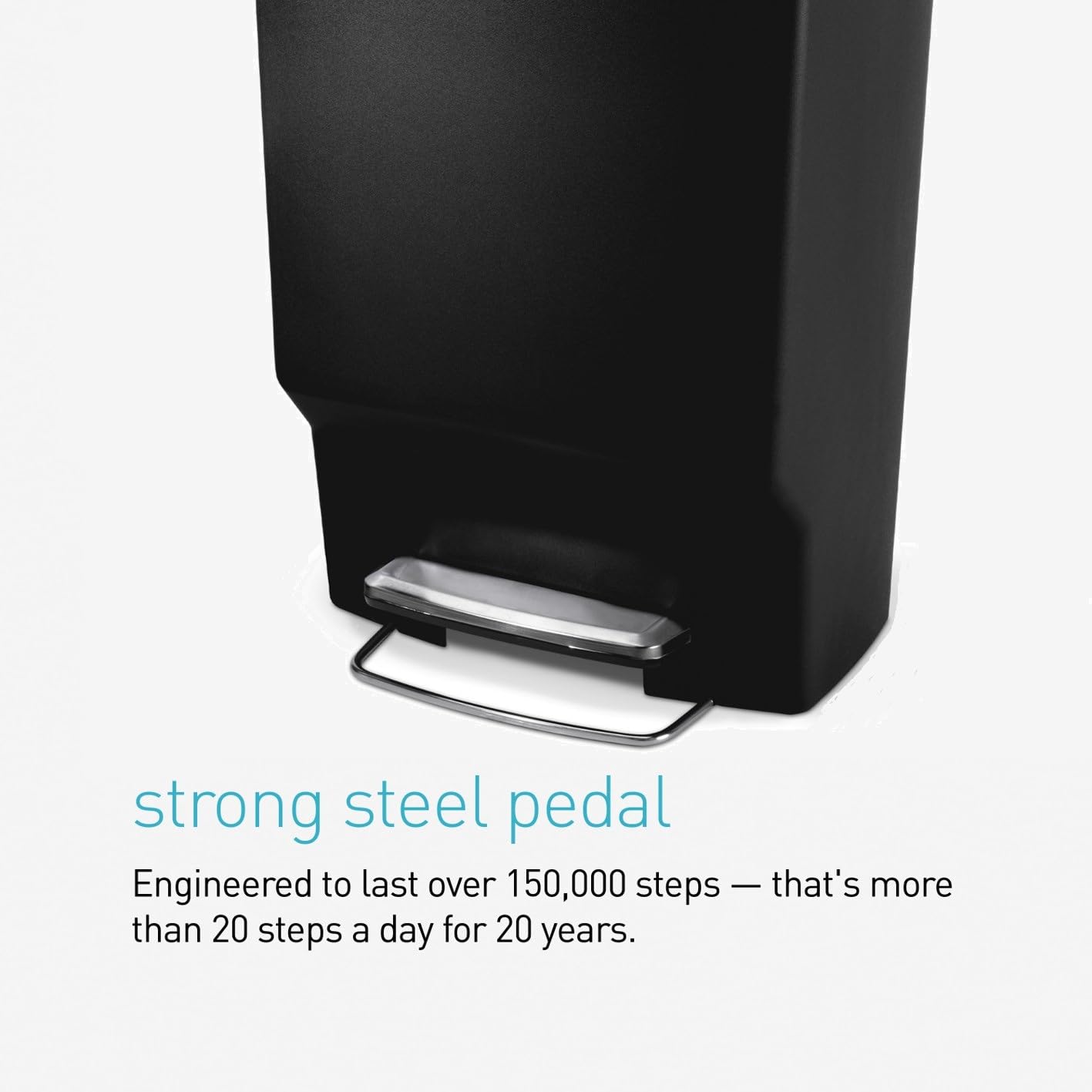 simplehuman-cw1371-treteimer-45-l-schwarz-rechteckig-kunststoff image 2