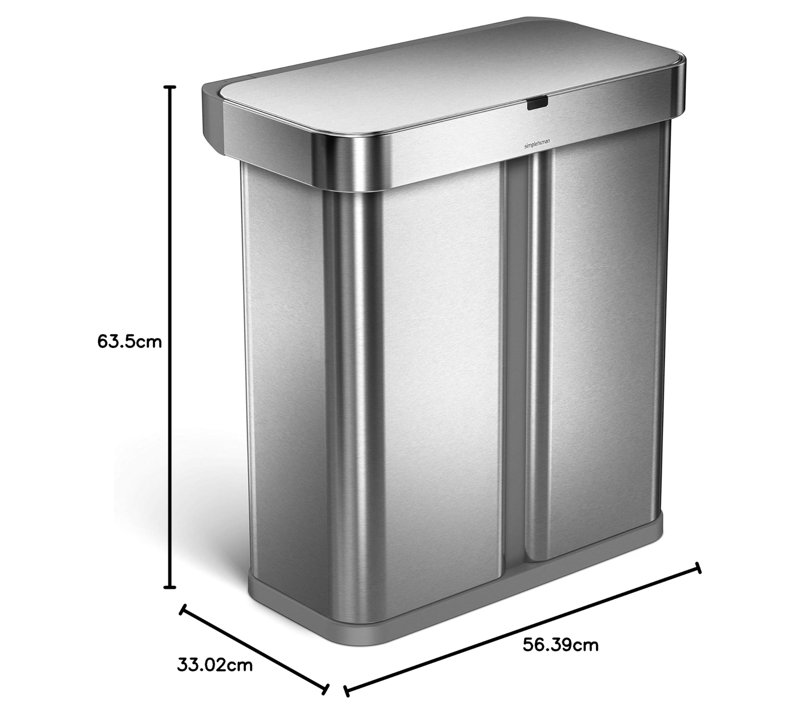 simplehuman-sensorabfalleimer-58l-recycling-edelstahl-sprachsteuerung image 5