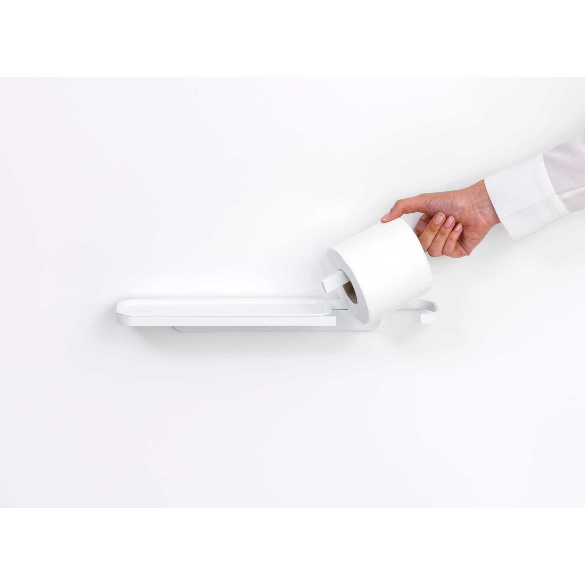 brabantia-mindset-toilettenpapierhalter-wei-mit-ablage-wand image 4