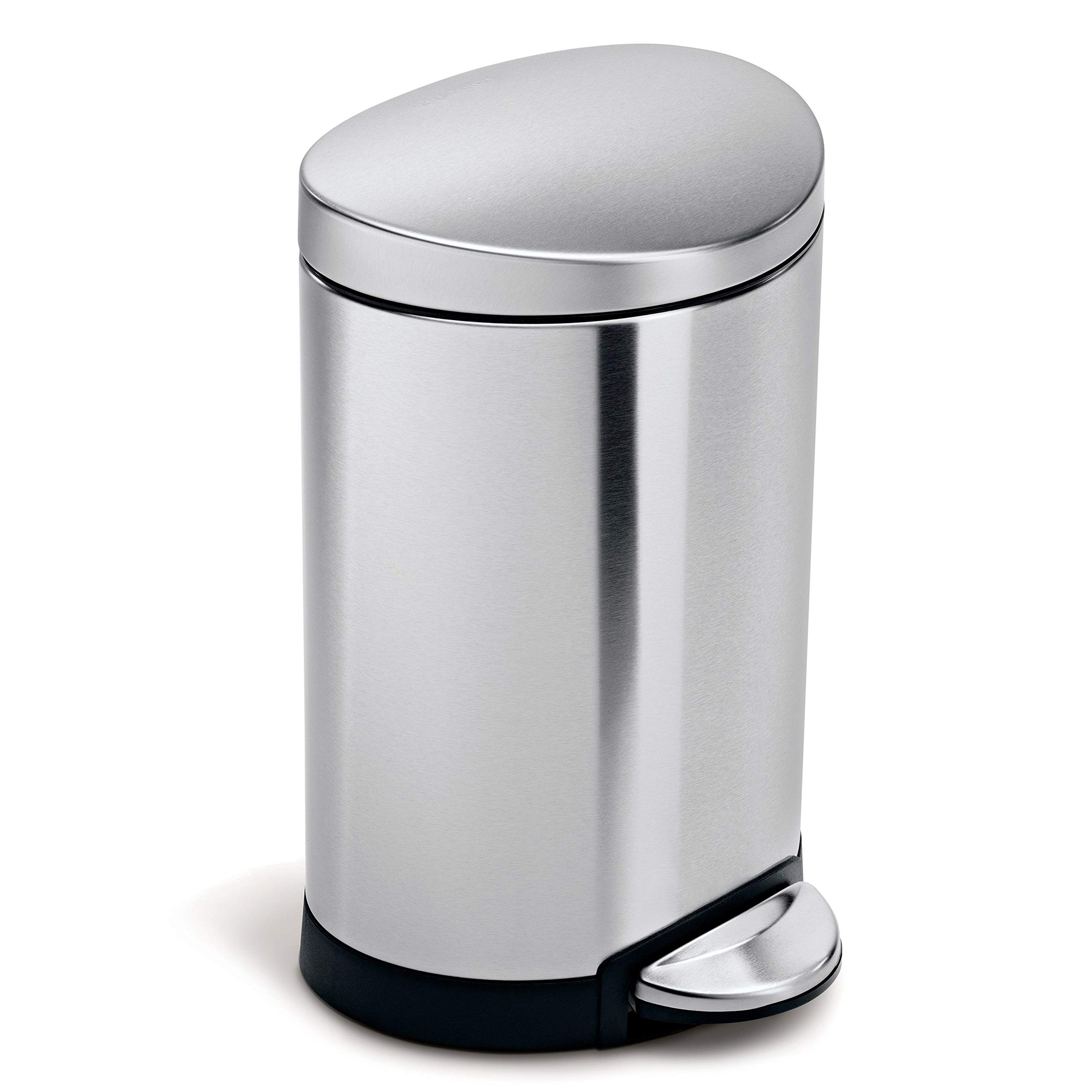simplehuman-cw1834cb-treteimer-6-l-halbrund-geb-rsteter-stahl image 1