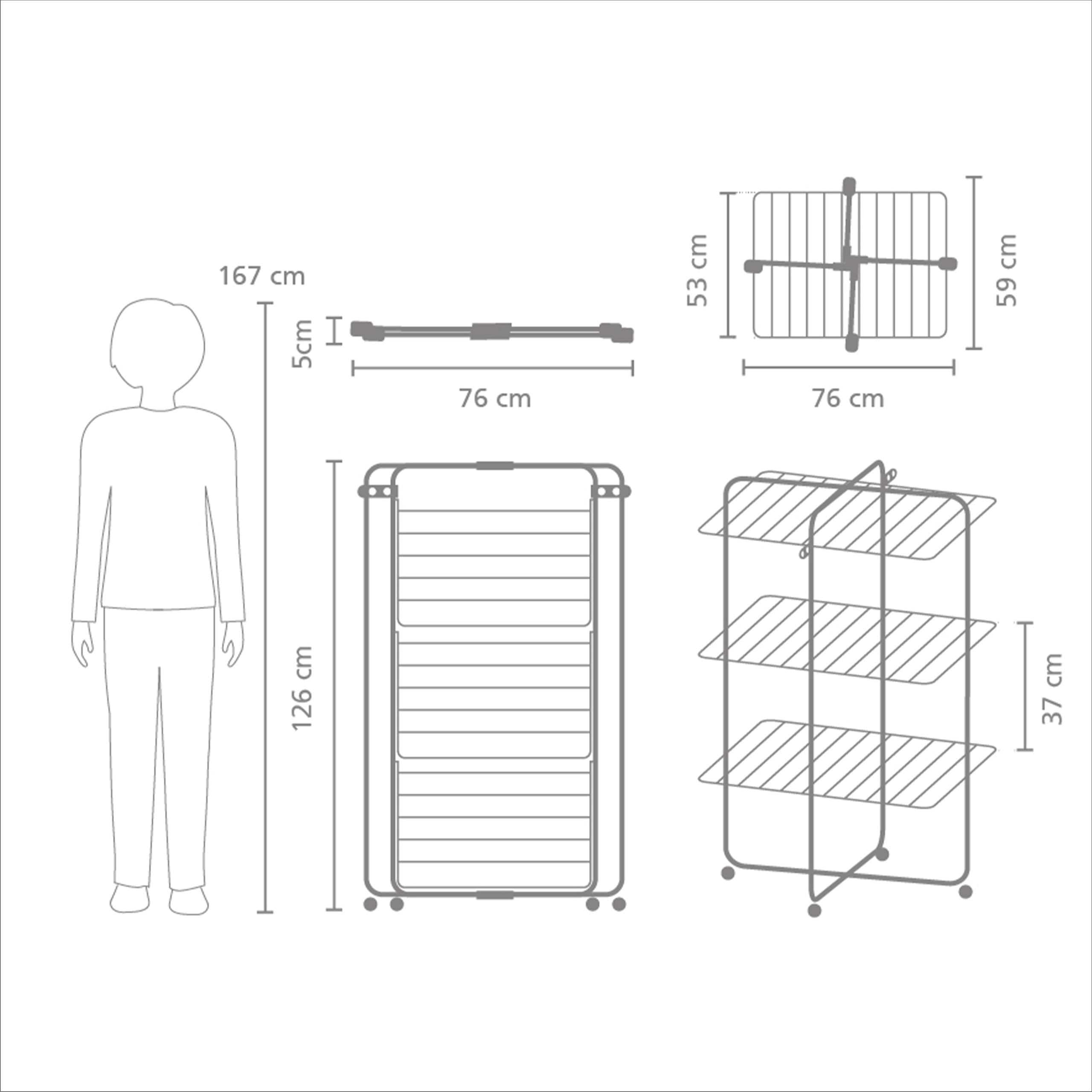 brabantia-hangon-w-scheturm-23-m-mattschwarz-klappbar-rollen image 3