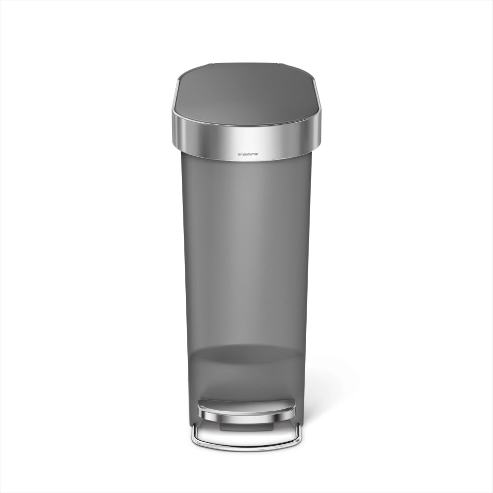 simplehuman-treteimer-cw1363-40l-grau-schmal-m-lltrennung image 8