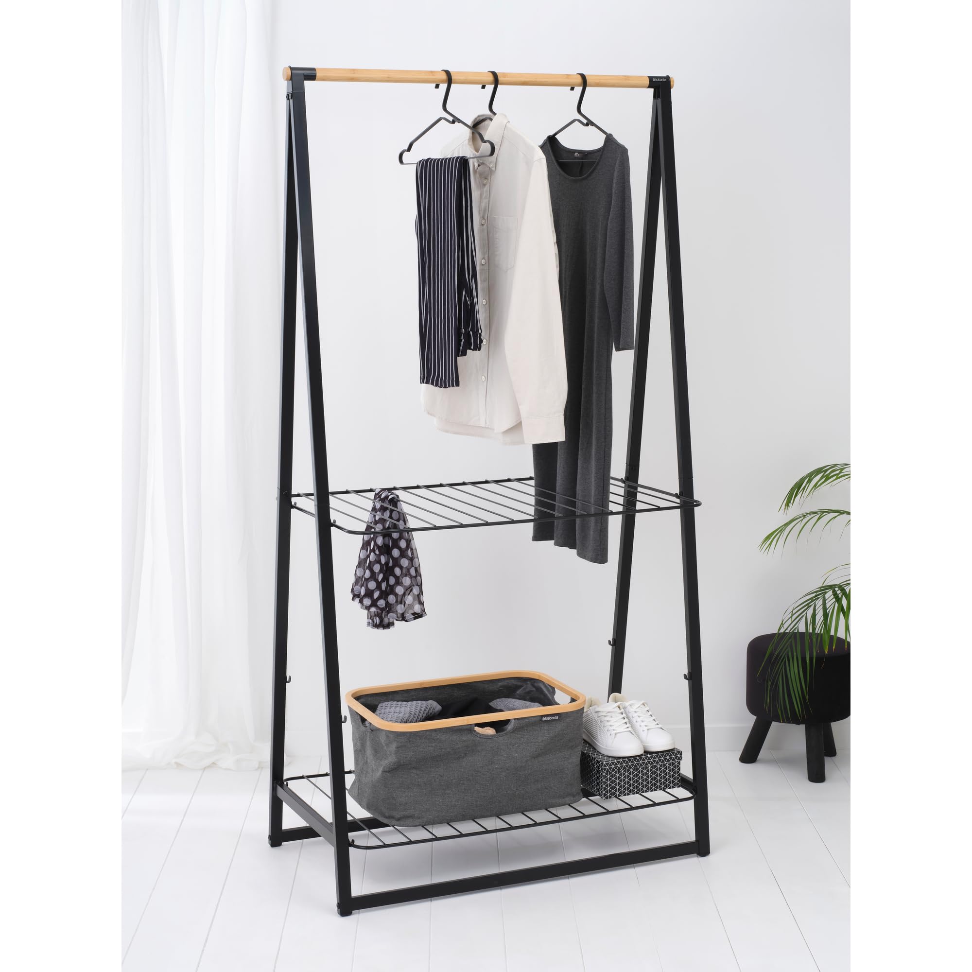 brabantia-w-schekorb-40l-faltbar-pepper-black-bambus-w-schesammler image 8