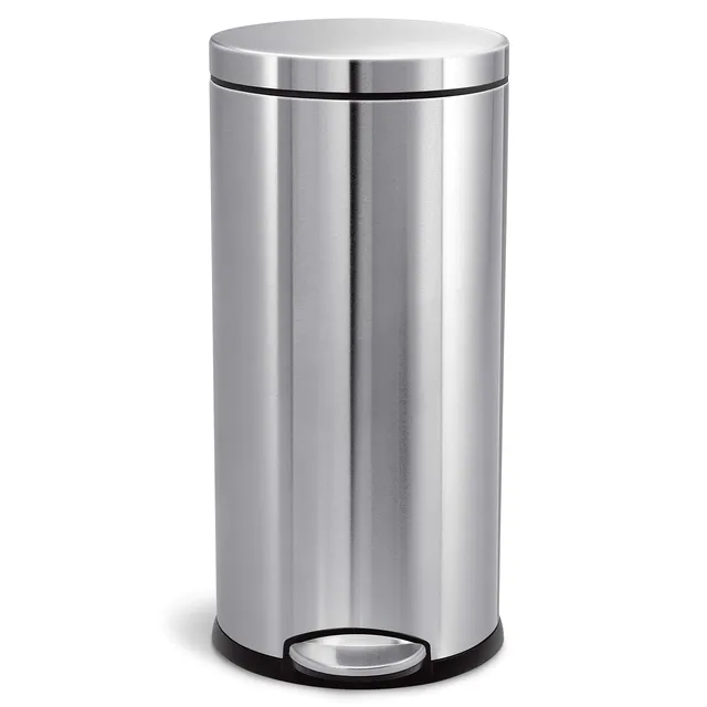 simplehuman-cw1810-treteimer-30l-edelstahl-rund-leise image 1