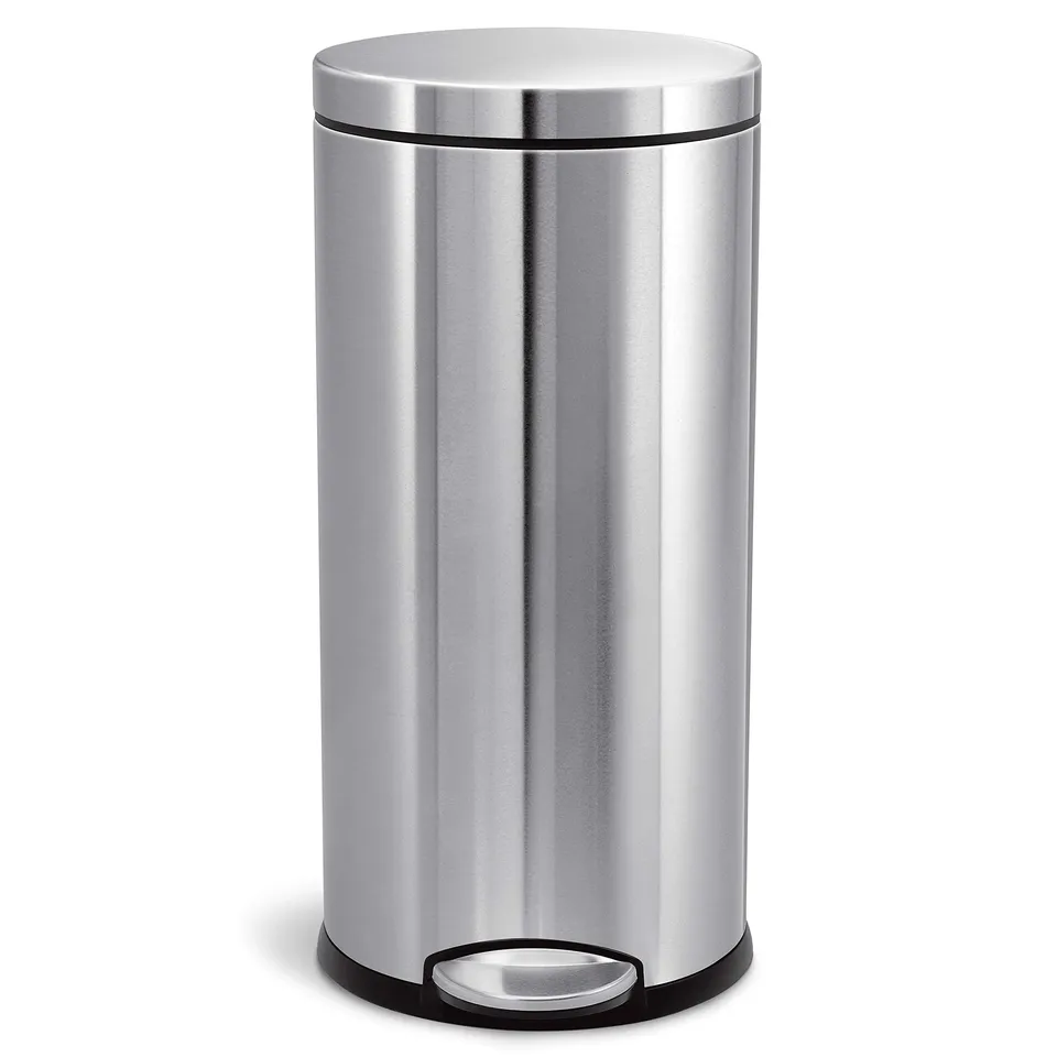simplehuman-cw1810-treteimer-30l-edelstahl-rund-leise image 1