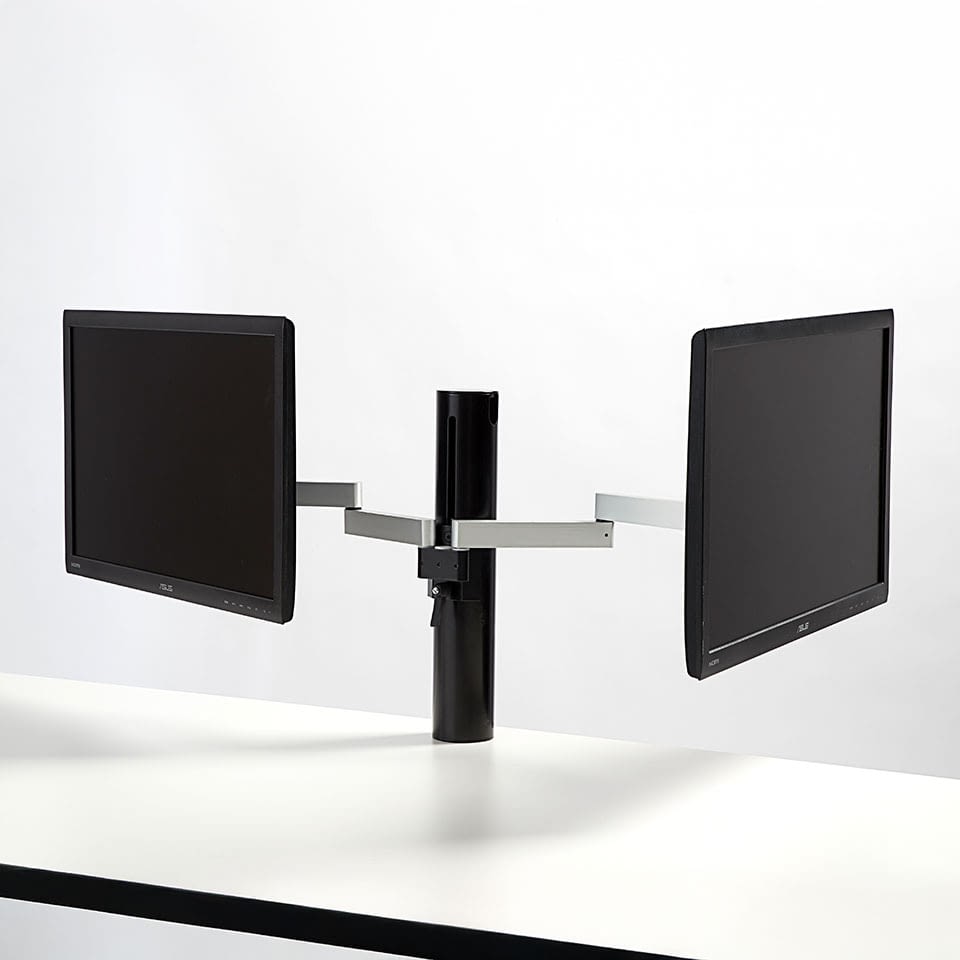 lento-future-flex-monitorhalter-1-2-monitore-schwarz image 1