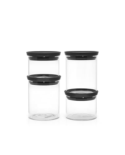 brabantia-vorratsdosen-4er-set-dunkelgrau-0-3l-0-6l-stapelbar image 6