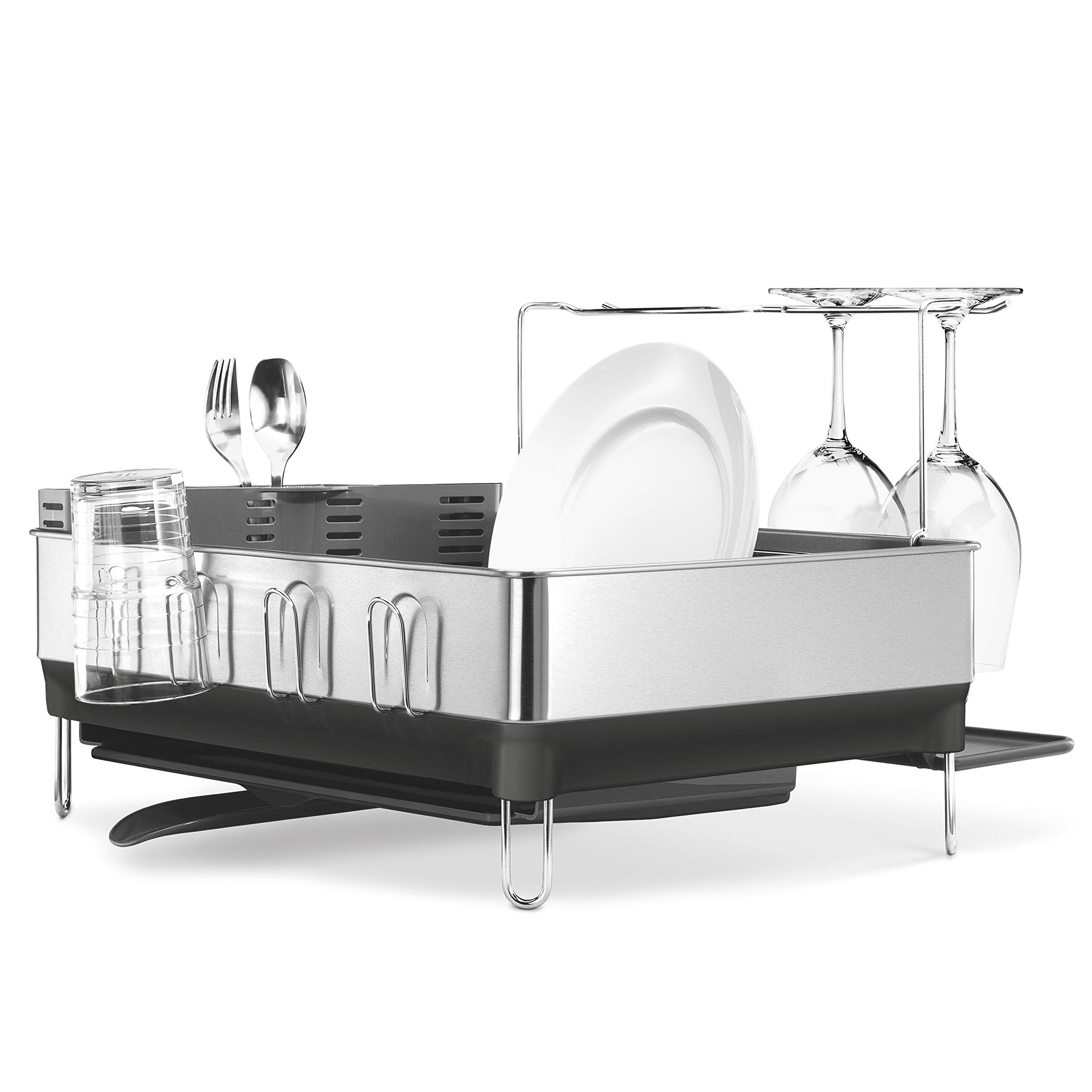 simplehuman-abtropfgestell-edelstahl-grau-geschirrabtropfer image 7
