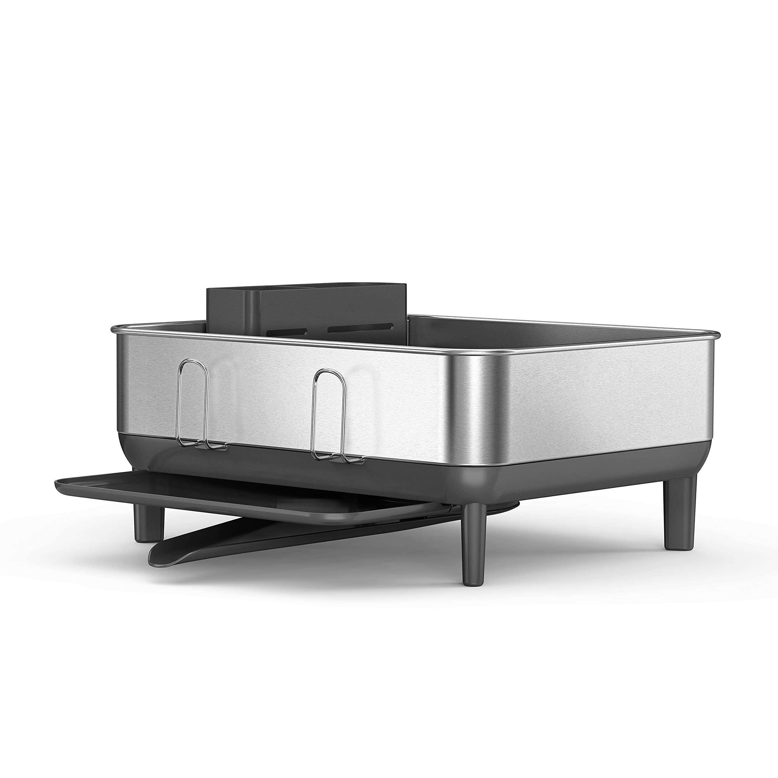simplehuman-abtropfgestell-edelstahl-grau-geschirrabtropfer image 4