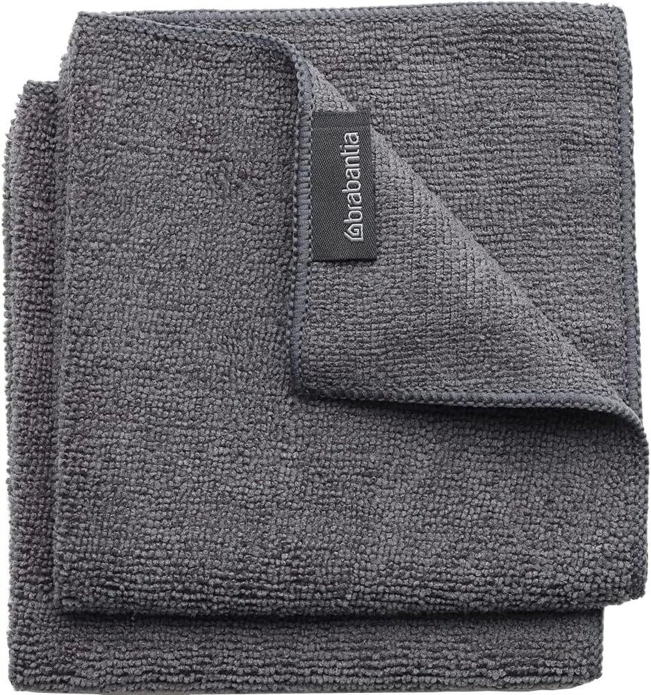 brabantia-mikrofaser-geschirrhandtuch-dunkelgrau-2er-set-30x30 image 1