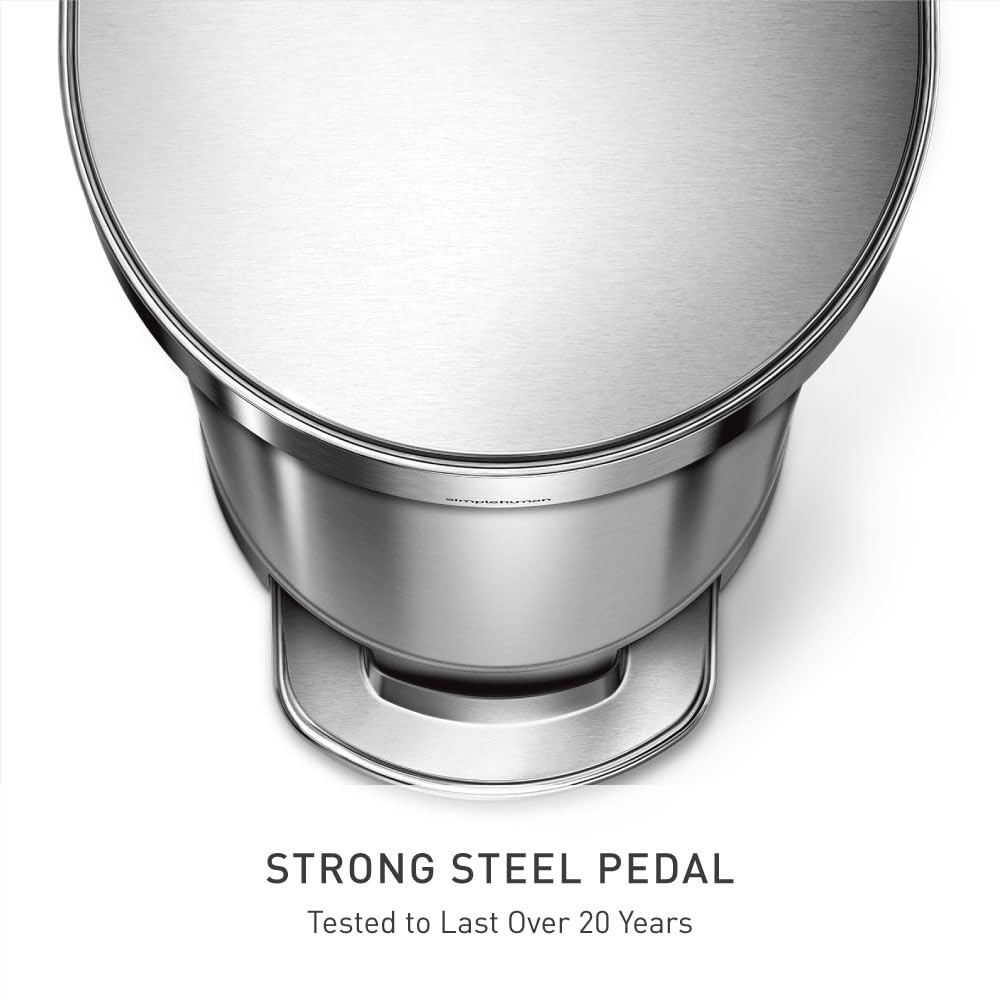 simplehuman-treteimer-45l-schmal-geb-rsteter-stahl-m-lltrennung image 4