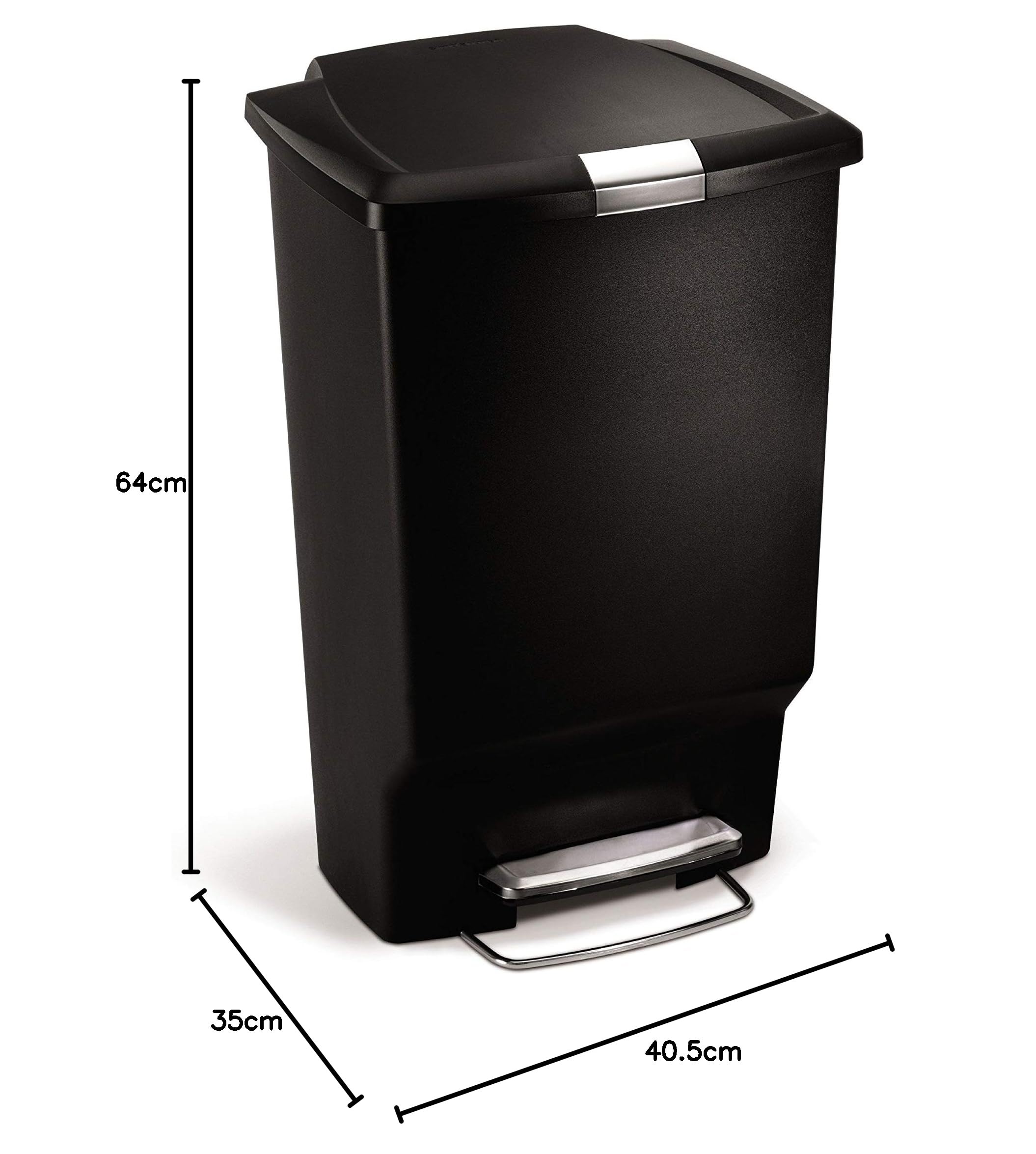 simplehuman-cw1371-treteimer-45-l-schwarz-rechteckig-kunststoff image 7