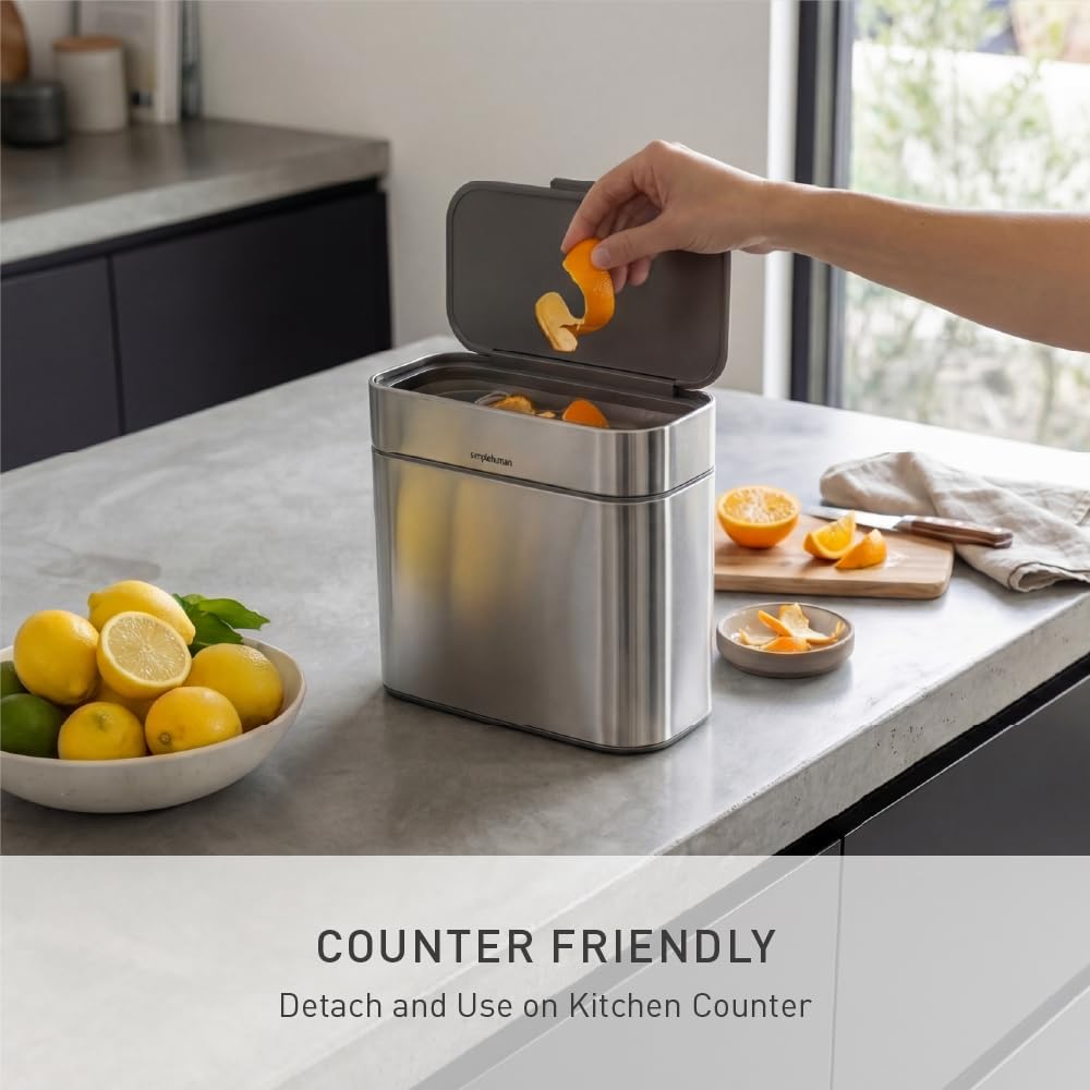simplehuman-cw1645-kompost-caddy-4l-edelstahl-k-che image 3