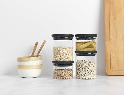 brabantia-vorratsdosen-4er-set-dunkelgrau-0-3l-0-6l-stapelbar image 8