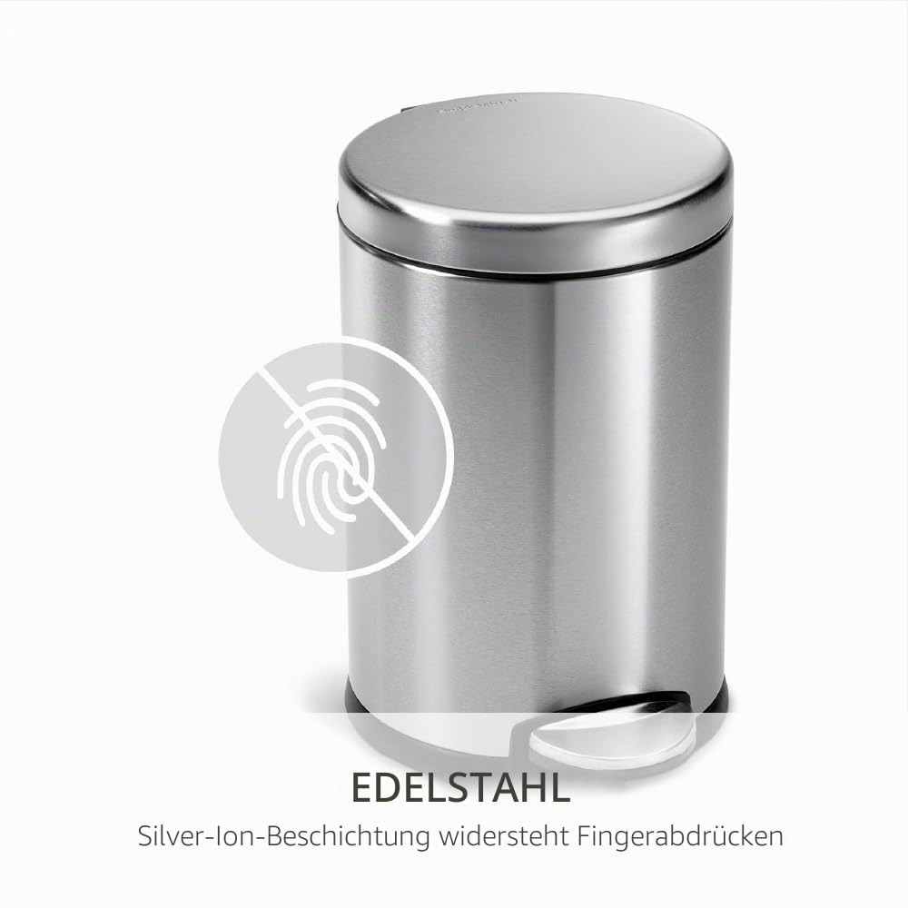simplehuman-treteimer-cw1852cb-4-5l-edelstahl-rund image 4