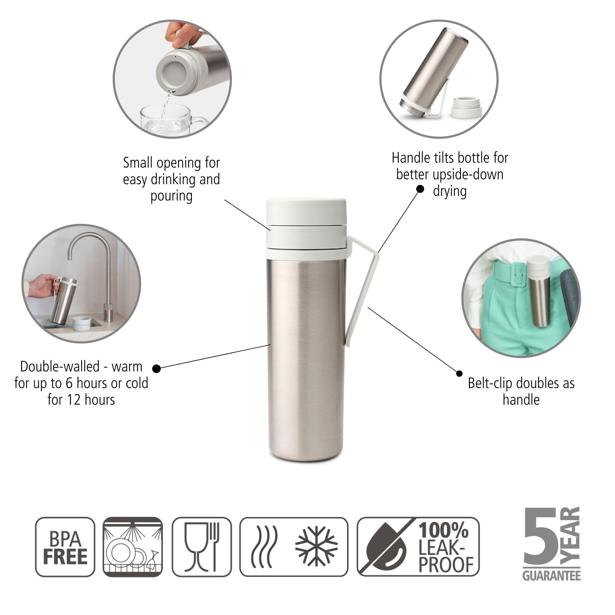 brabantia-make-take-thermoflasche-0-5-l-hellgrau-mit-clip image 3