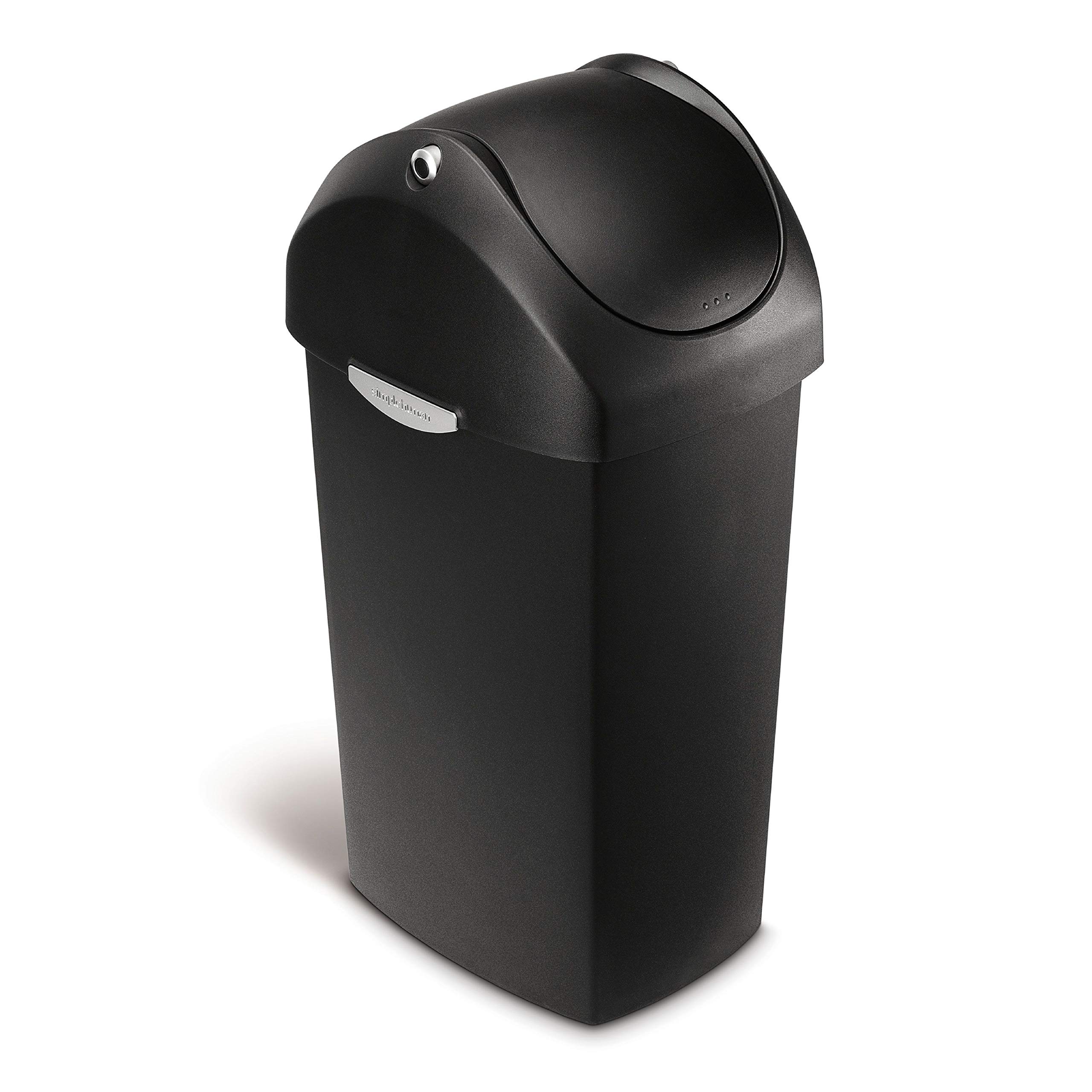 simplehuman-treteimer-40l-schwingdeckel-schwarz-m-llbeutel-m image 1
