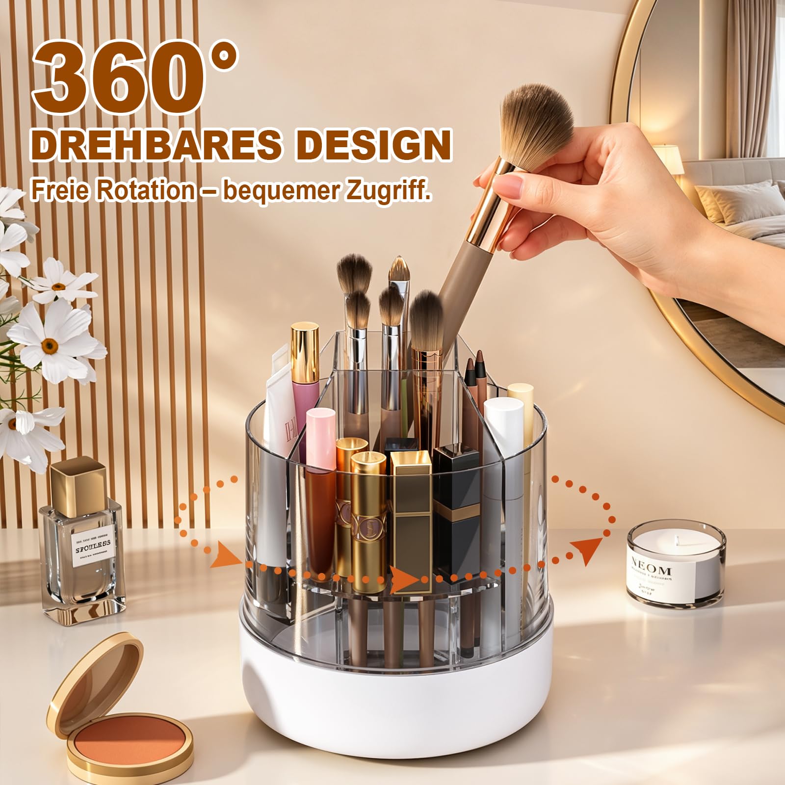 mopup-cosmetic-organiser-pinselhalter-transparent-wei-360-drehbar image 2