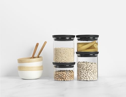 brabantia-vorratsdosen-4er-set-dunkelgrau-0-3l-0-6l-stapelbar image 5