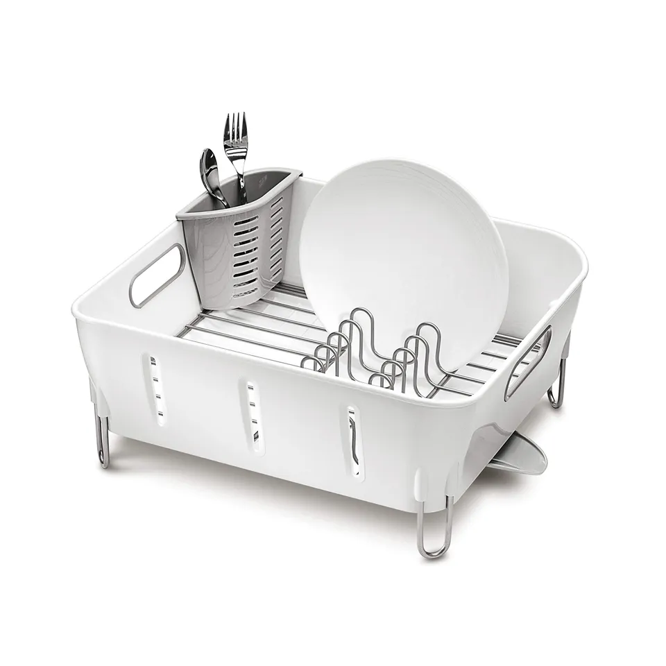 simplehuman-kt1104-abtropfgestell-kompakt-wei-mit-ausguss image 1